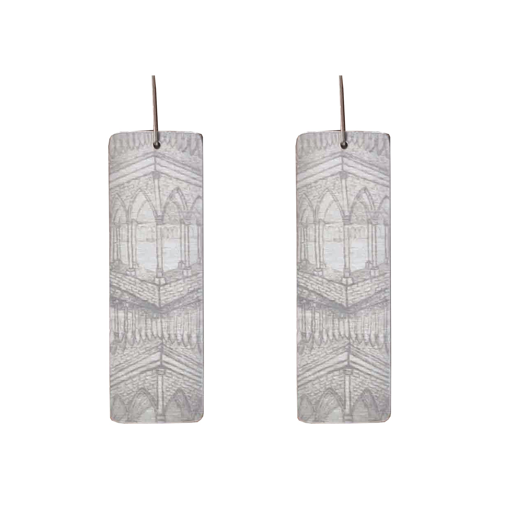 Grey Gothic Architecture Earrings