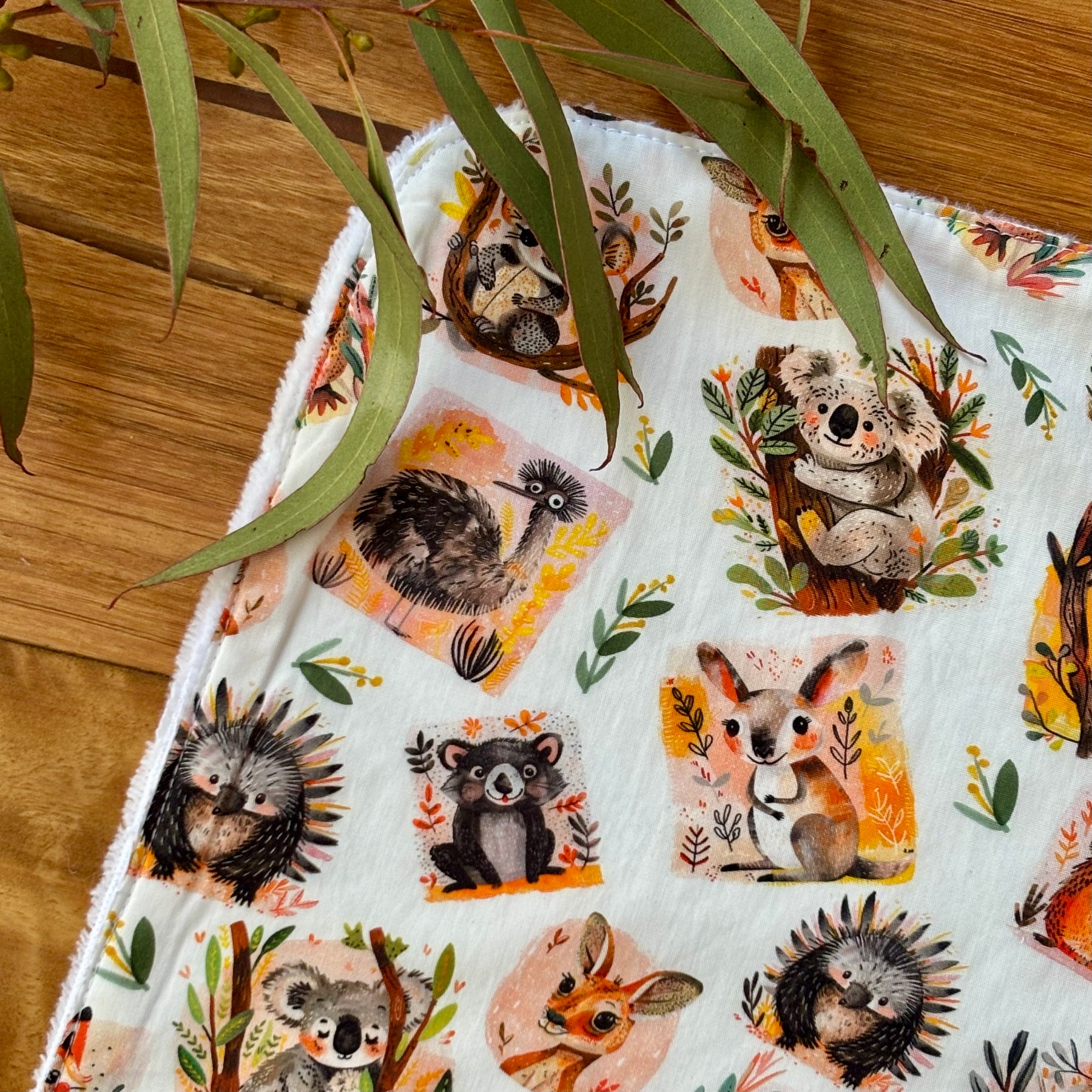 Baby Bib and Burp Cloth Set | Aussie Animal Mix | Ready to Ship