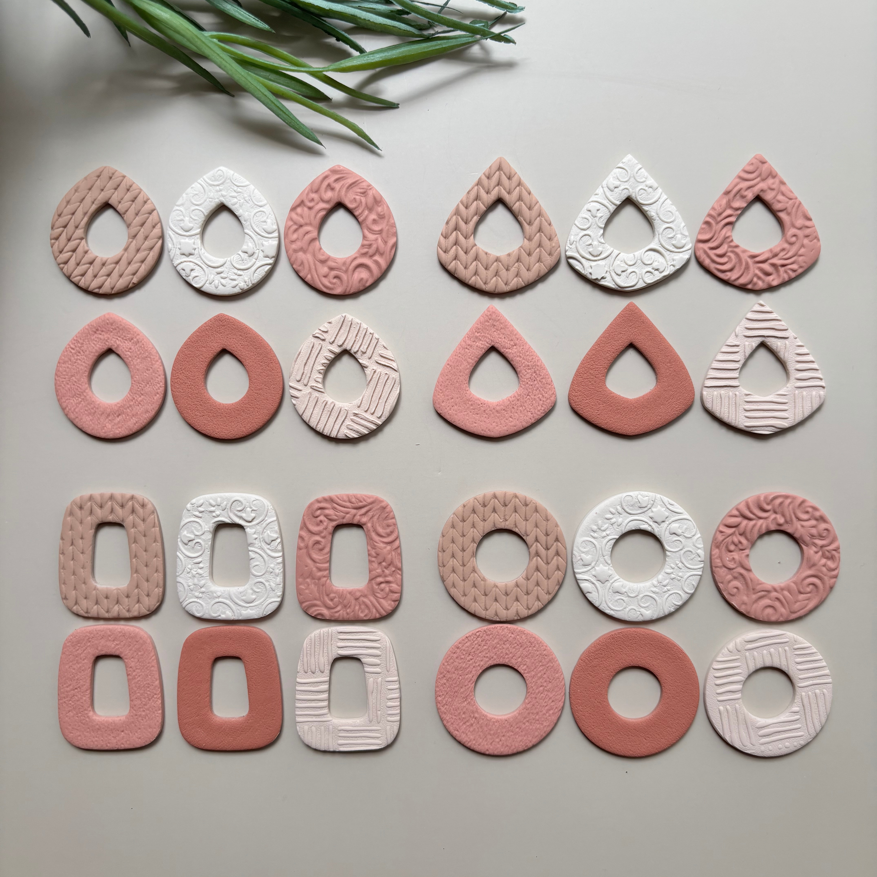 Hoops & Drops – Soft Neutrals | Interchangeable Clay Earrings