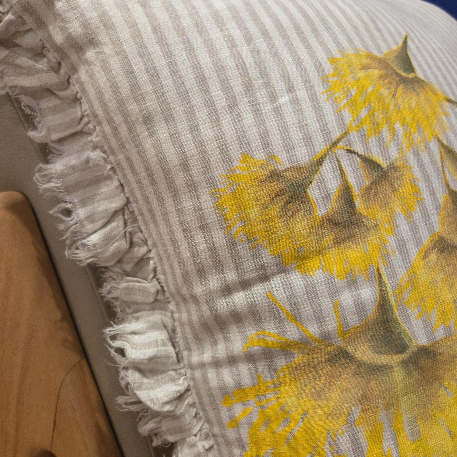 Honey Box Blossoms French Linen cushion covers- hand printed & hand painted