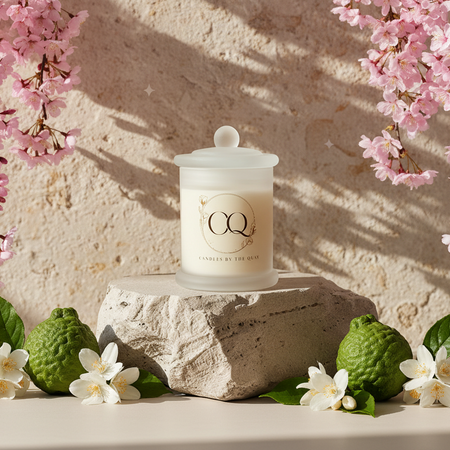 Hand Poured Cherry Blossom scented soy candle - Light the Way to Calm