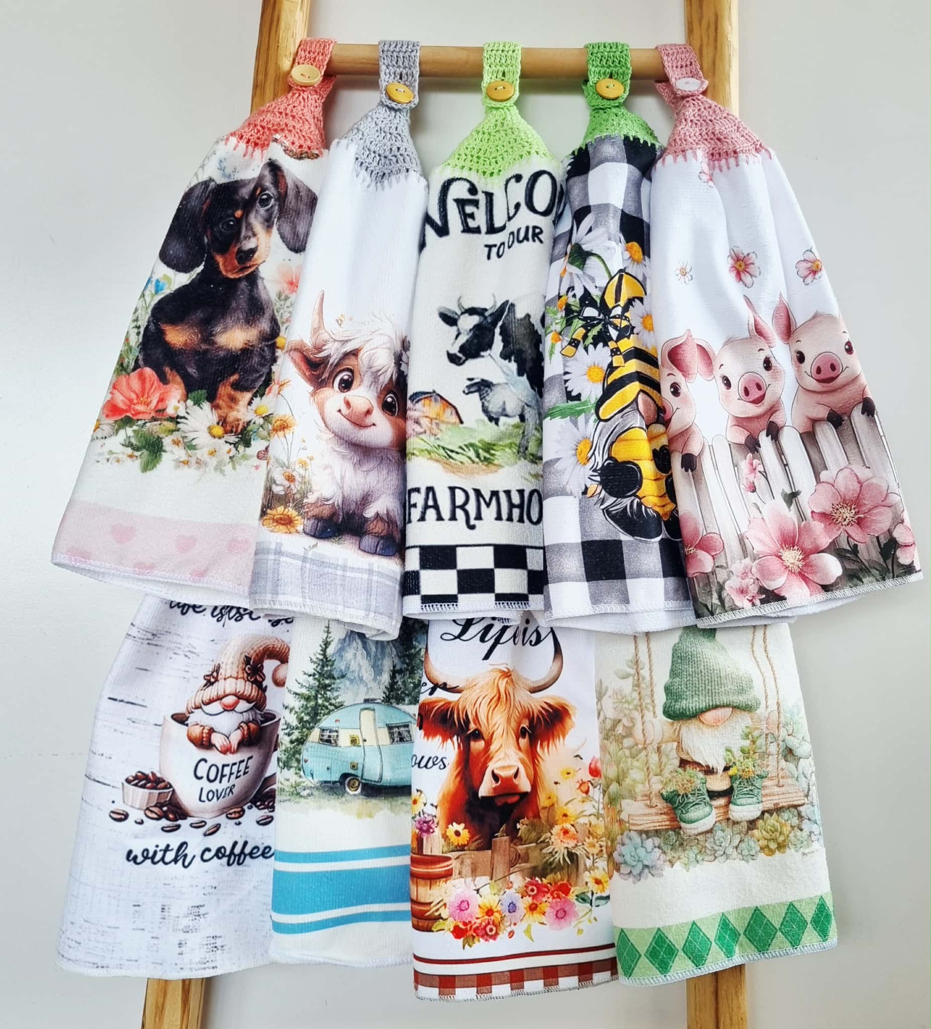 Kitchen Hand Towel | Hanging | Polyester Microfibre | SINGLE LAYER | 9 Styles - 19 - 27