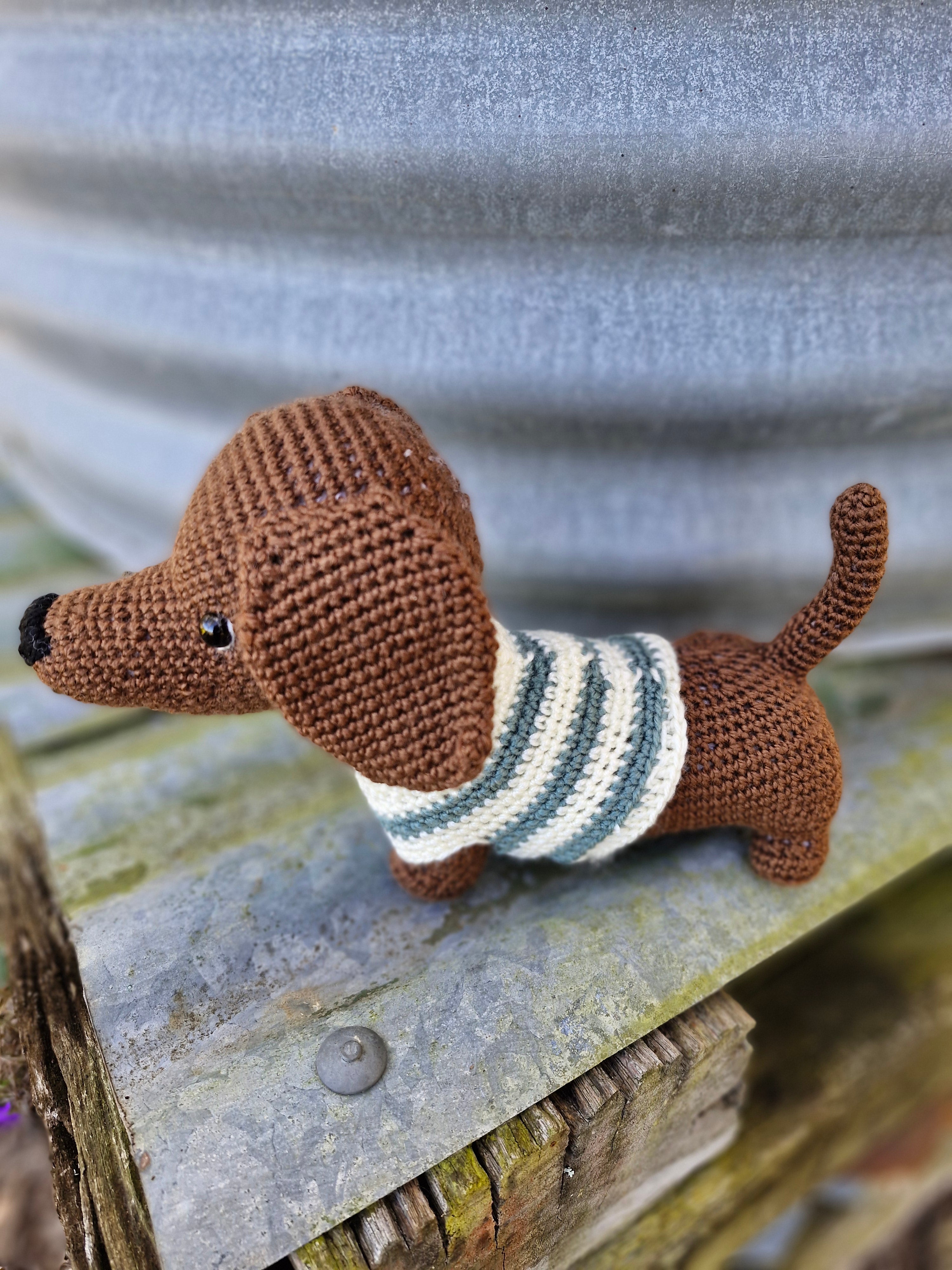 Super cute Hand crochet Dachshund Dog (Sausage Dog)