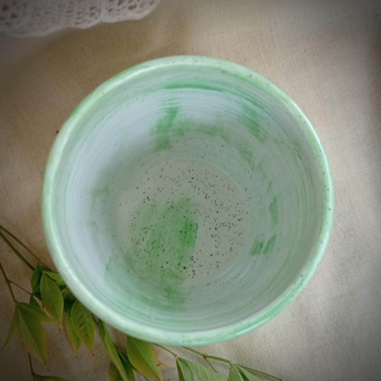 'Spring in the garden' green cup