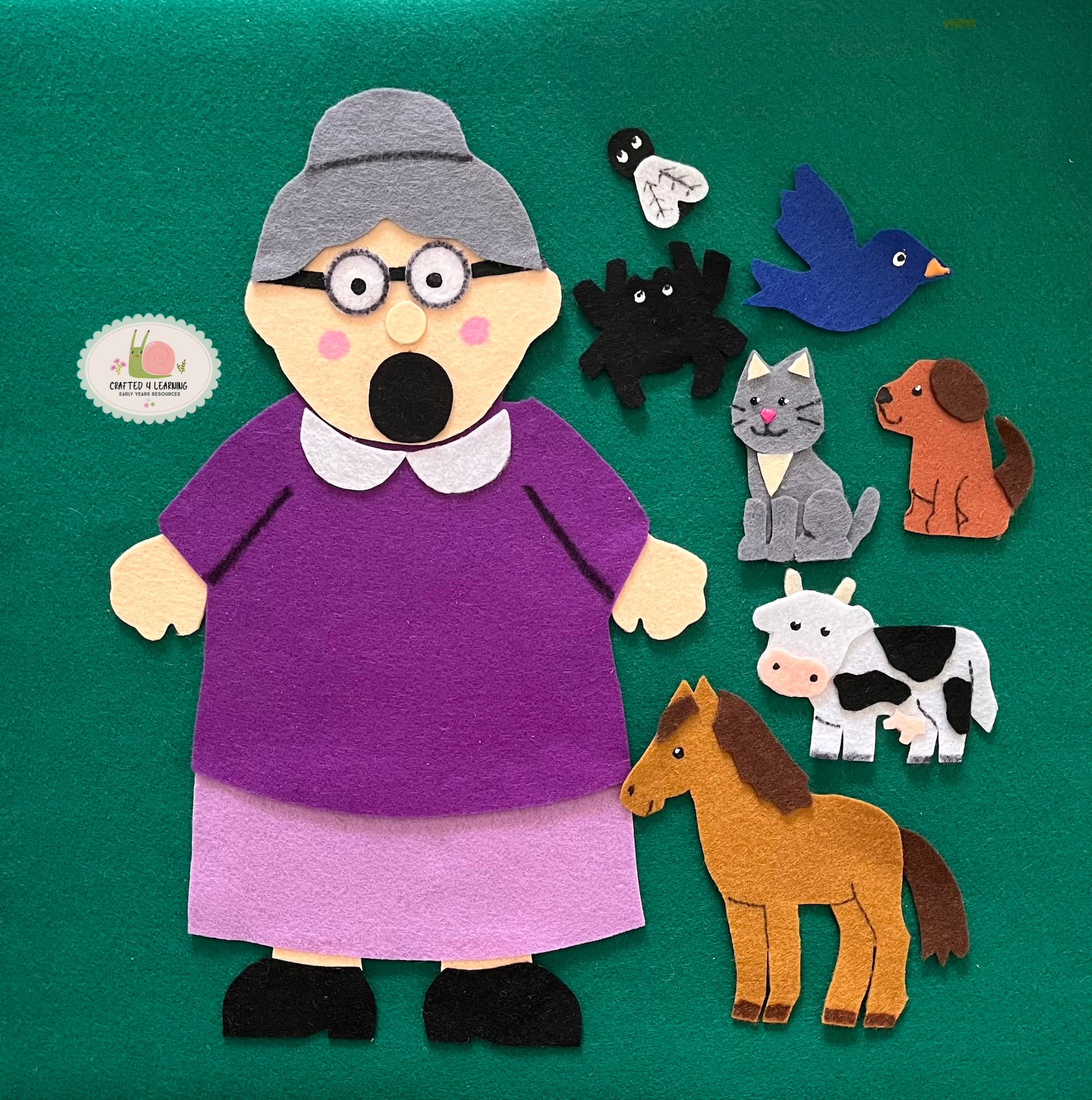 The Old Lady Who Swallowed a Fly - Felt Board Set