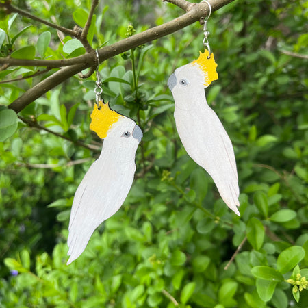 Sulphur-crested Cockatoo | Australian Native Bird | Earrings