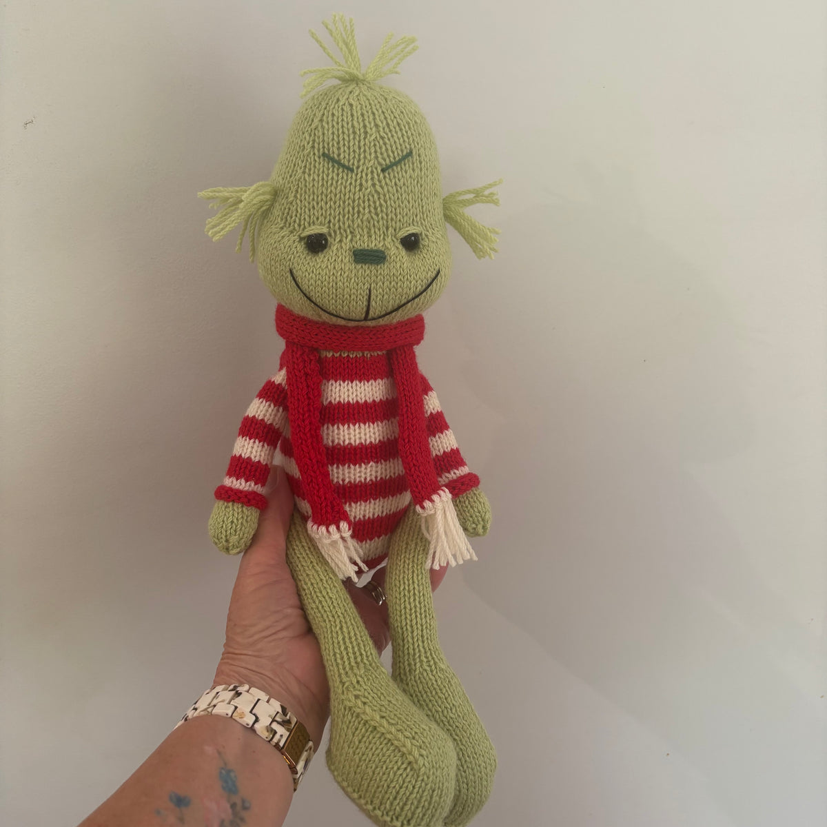 Knitted Grinch green Christmas character