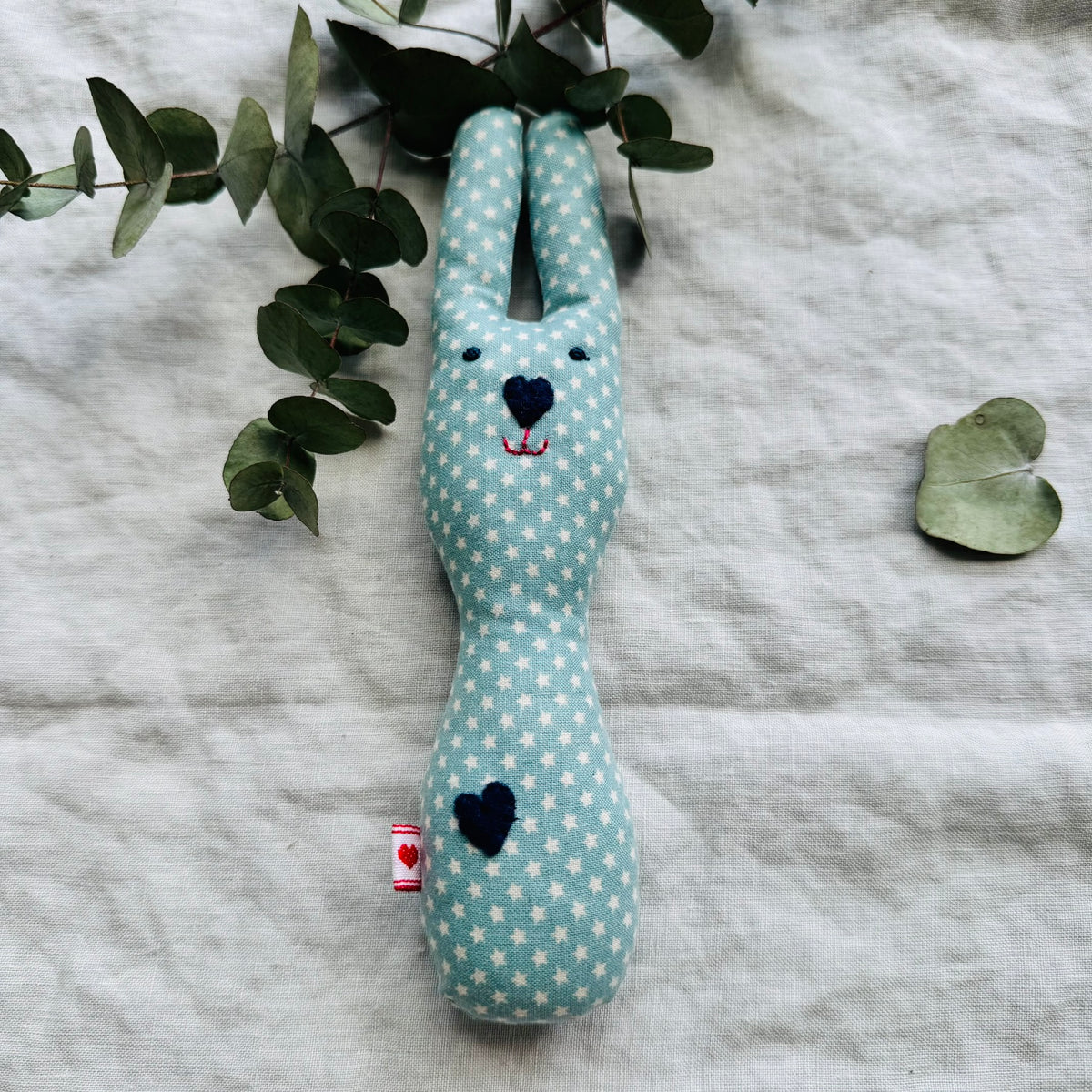 Handmade Bunny Rattle - Lots of options including Liberty