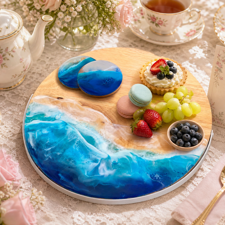 Ocean board | round serving board | Mother’s Day gift | serve board | charcuterie boa