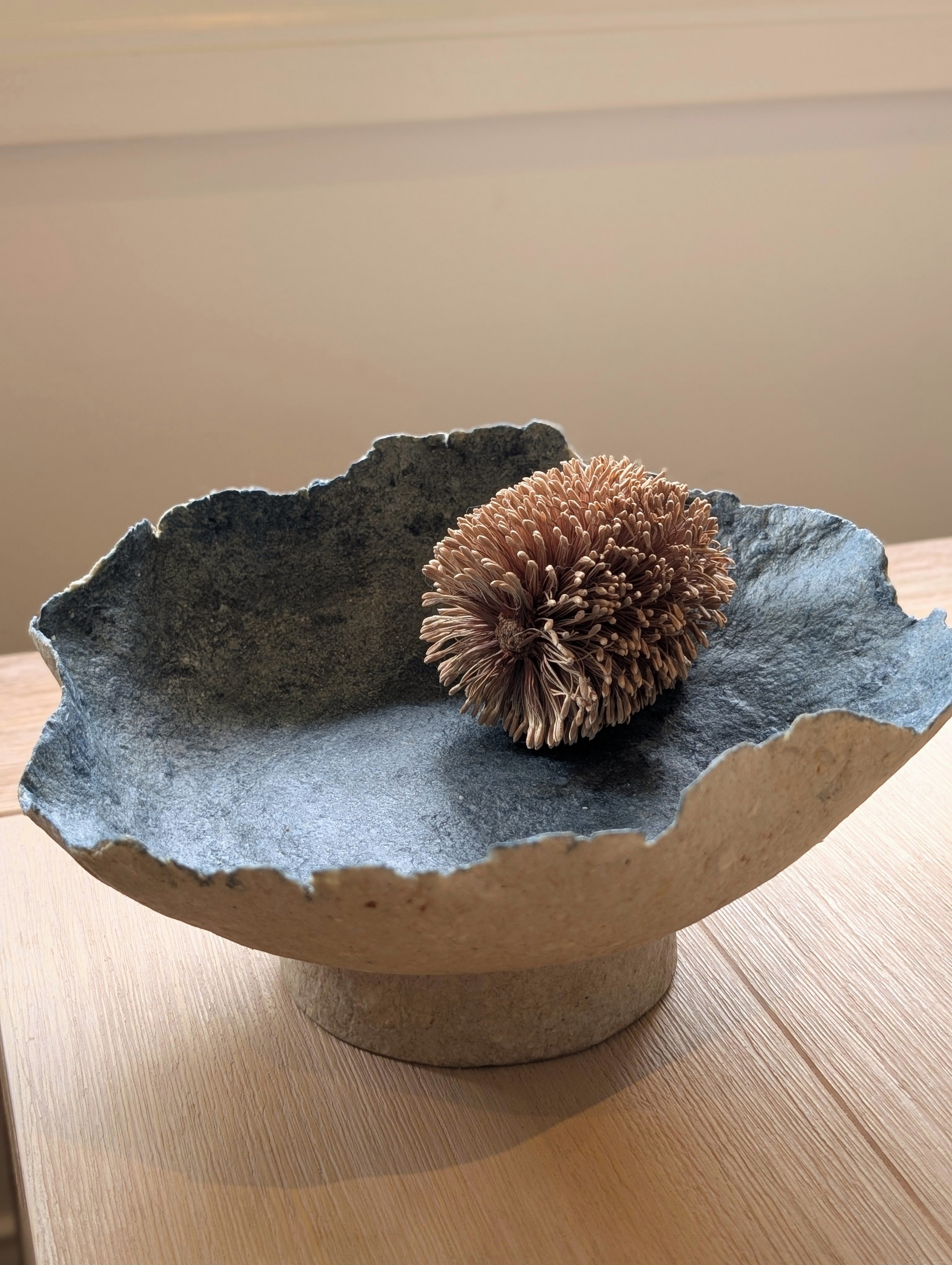 Handmade Sculptural Pedestal Bowl | Tideworn Collection