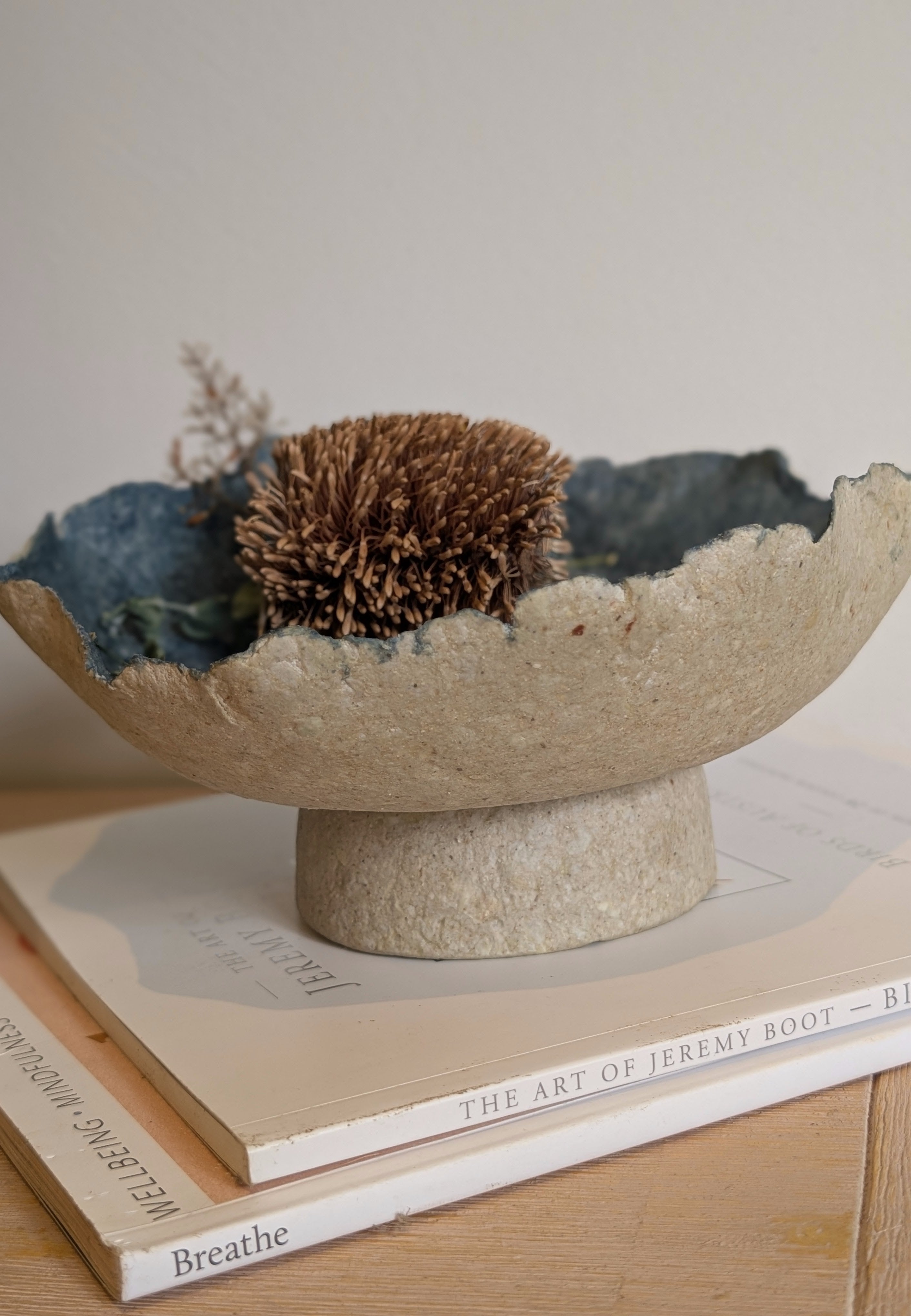 Handmade Sculptural Pedestal Bowl | Tideworn Collection