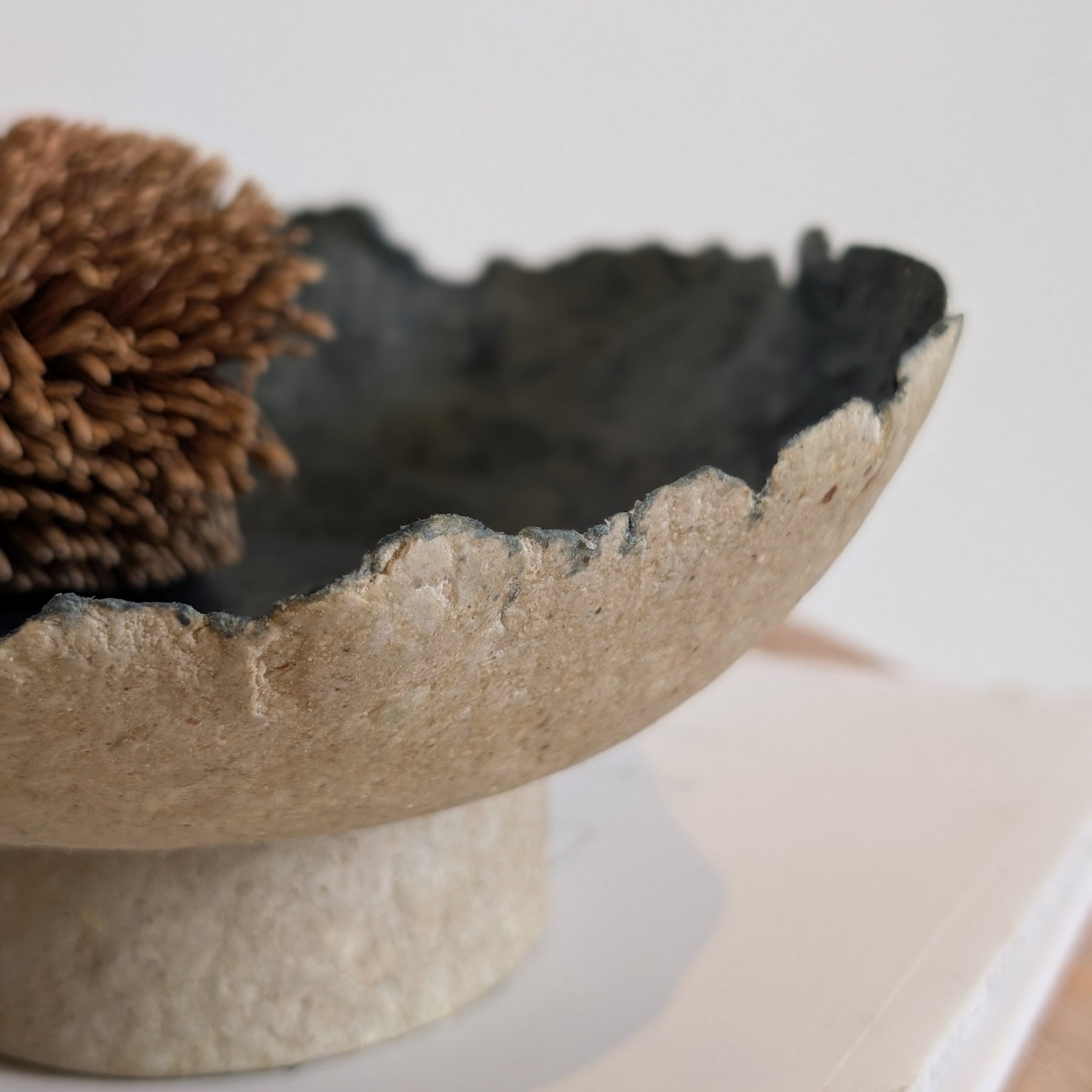 Handmade Sculptural Pedestal Bowl | Tideworn Collection