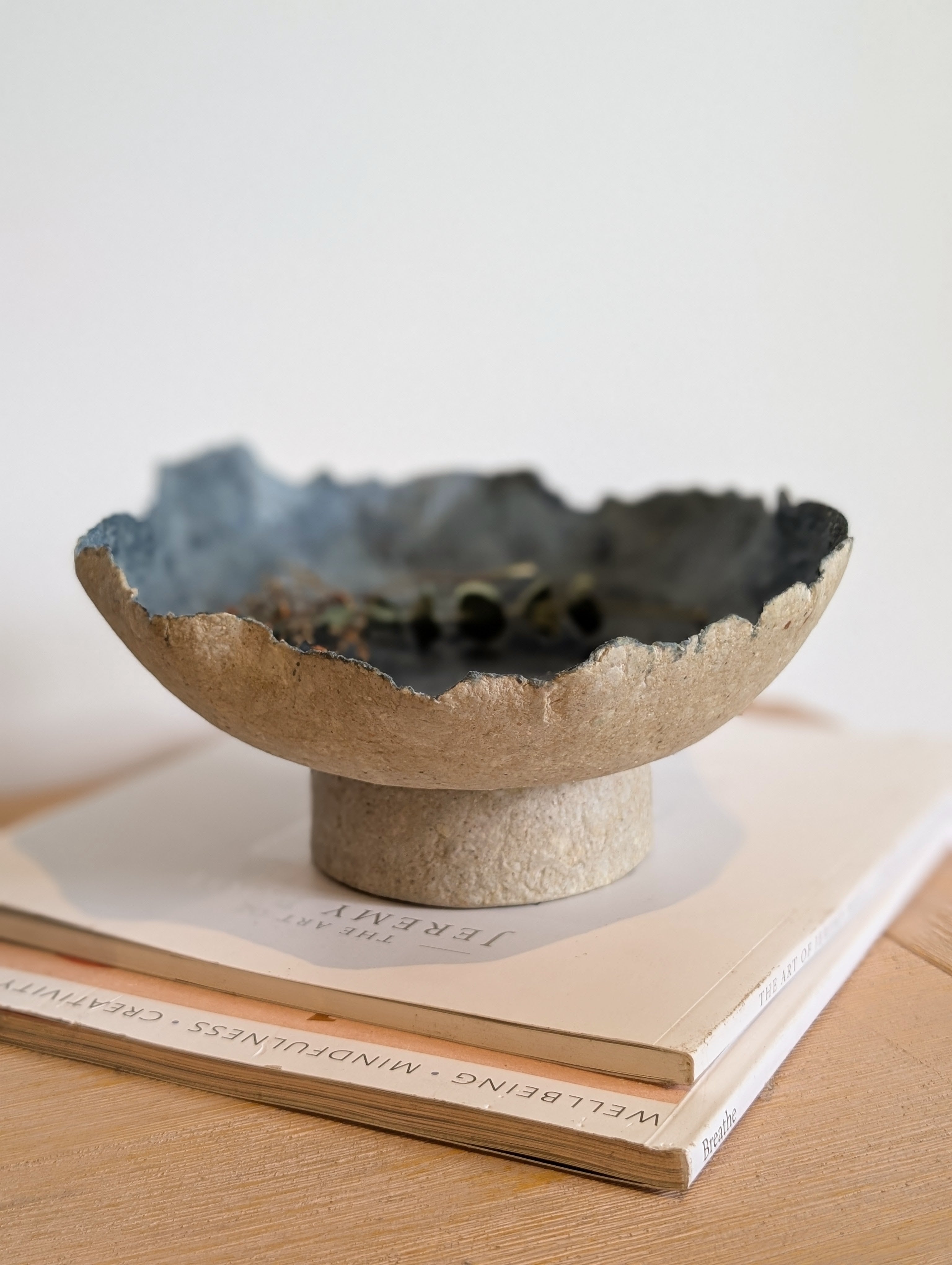 Handmade Sculptural Pedestal Bowl | Tideworn Collection