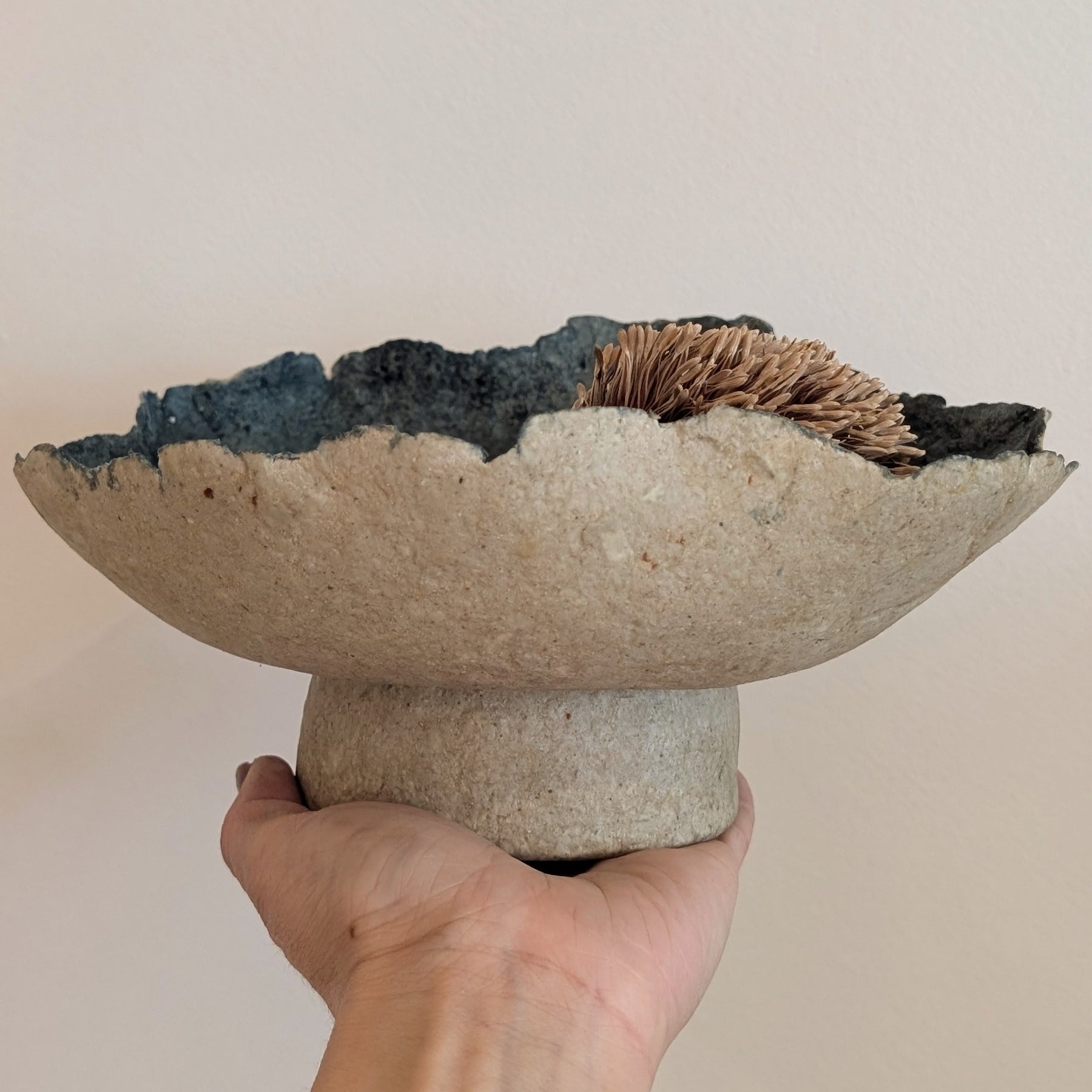 Handmade Sculptural Pedestal Bowl | Tideworn Collection