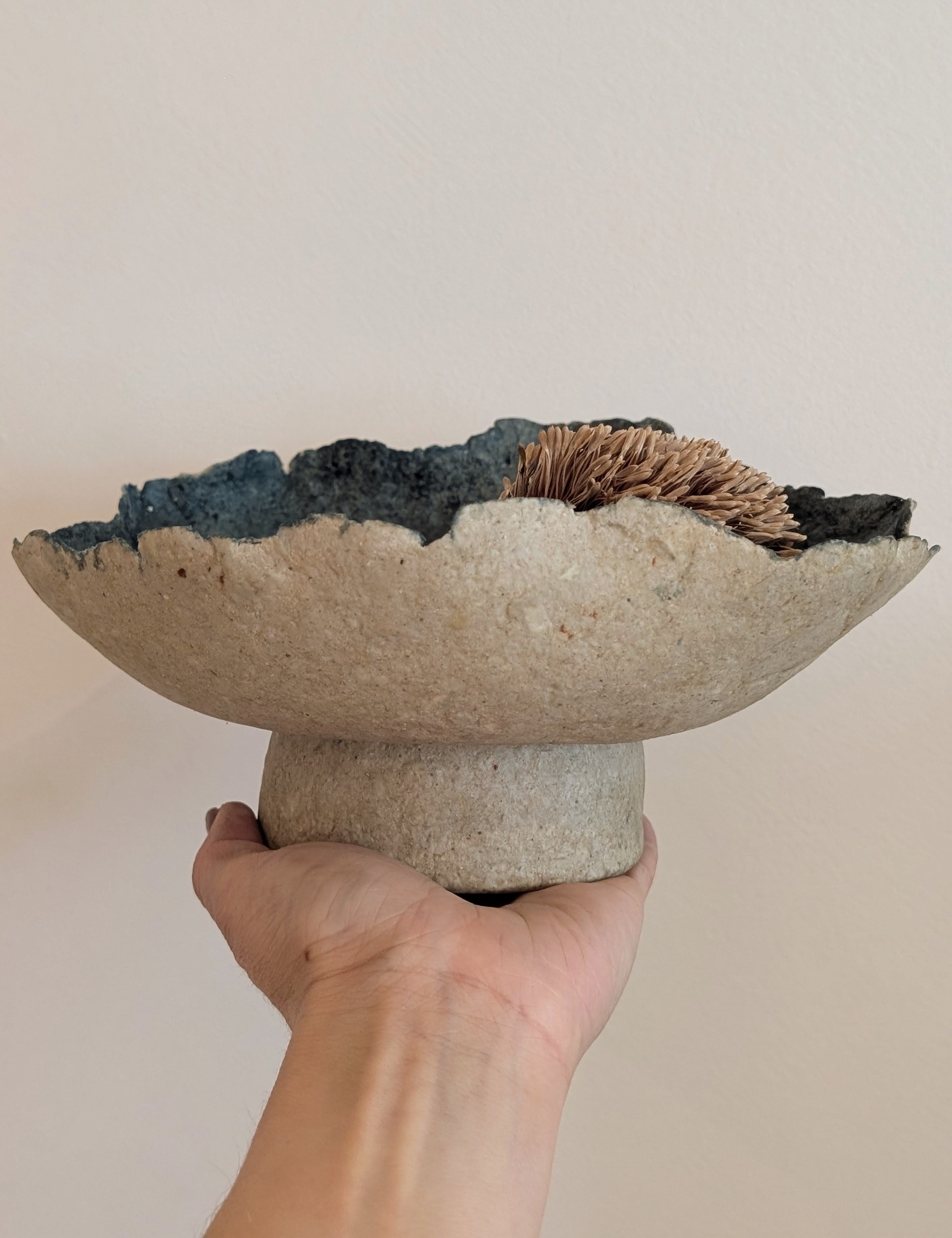 Handmade Sculptural Pedestal Bowl | Tideworn Collection