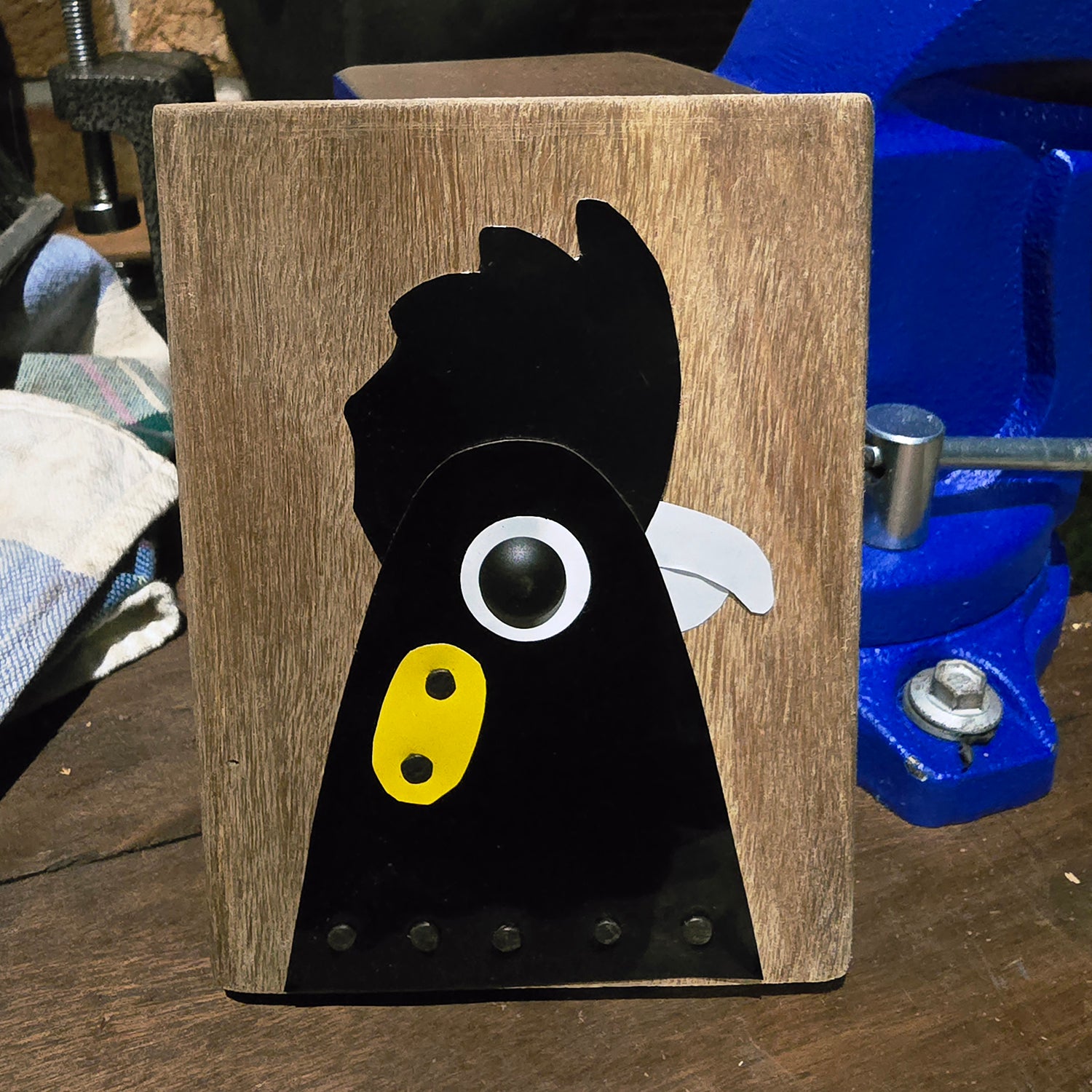 BIRD BLOCK - YELLOW-TAILED BLACK COCKATOO