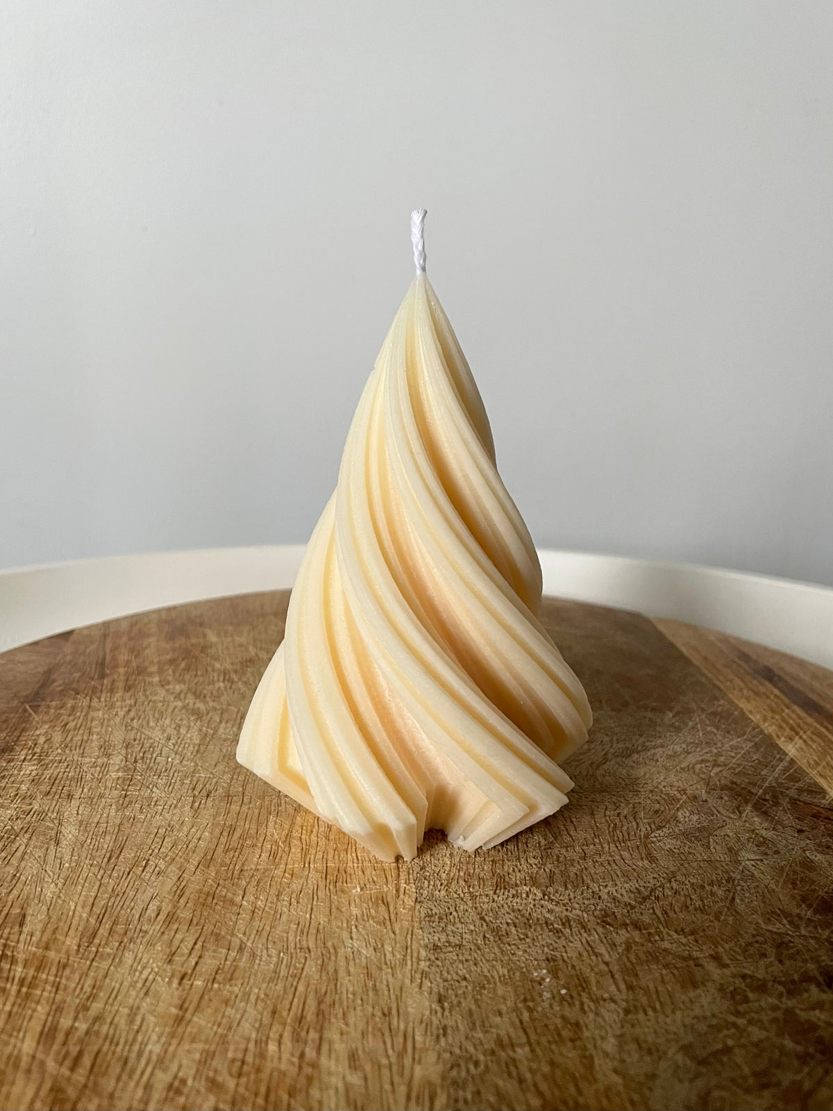 Swirl Christmas Tree Pillar Candle