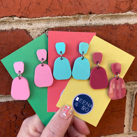 Pink acrylic earrings