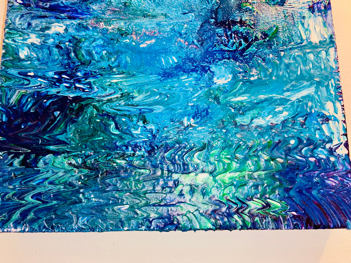 Ripples 2 ORIGINAL CANVAS PAINTING 25.4x25.4x3.5cm by Margo Humphries