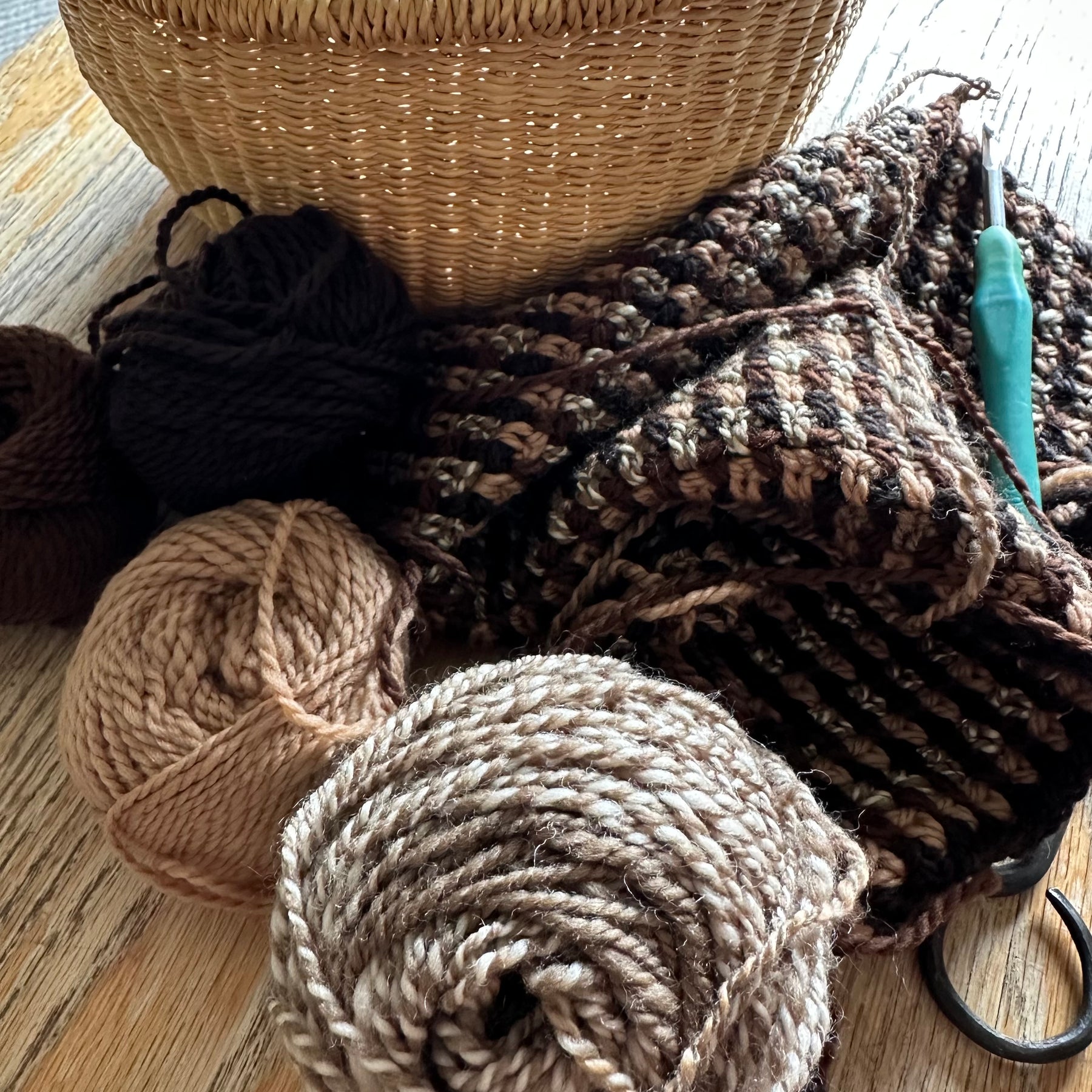'Mocha' 100% Wool Crocheted Cowls or Neck Warmers