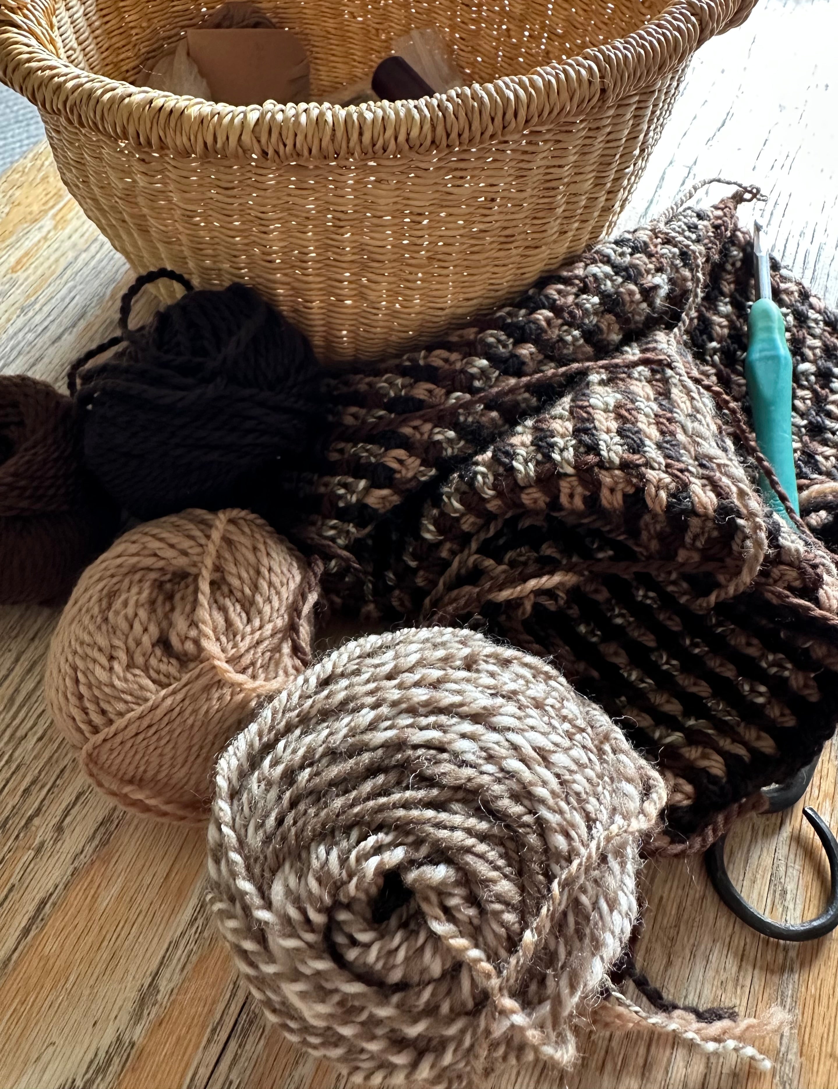 'Mocha' 100% Wool Crocheted Cowls or Neck Warmers