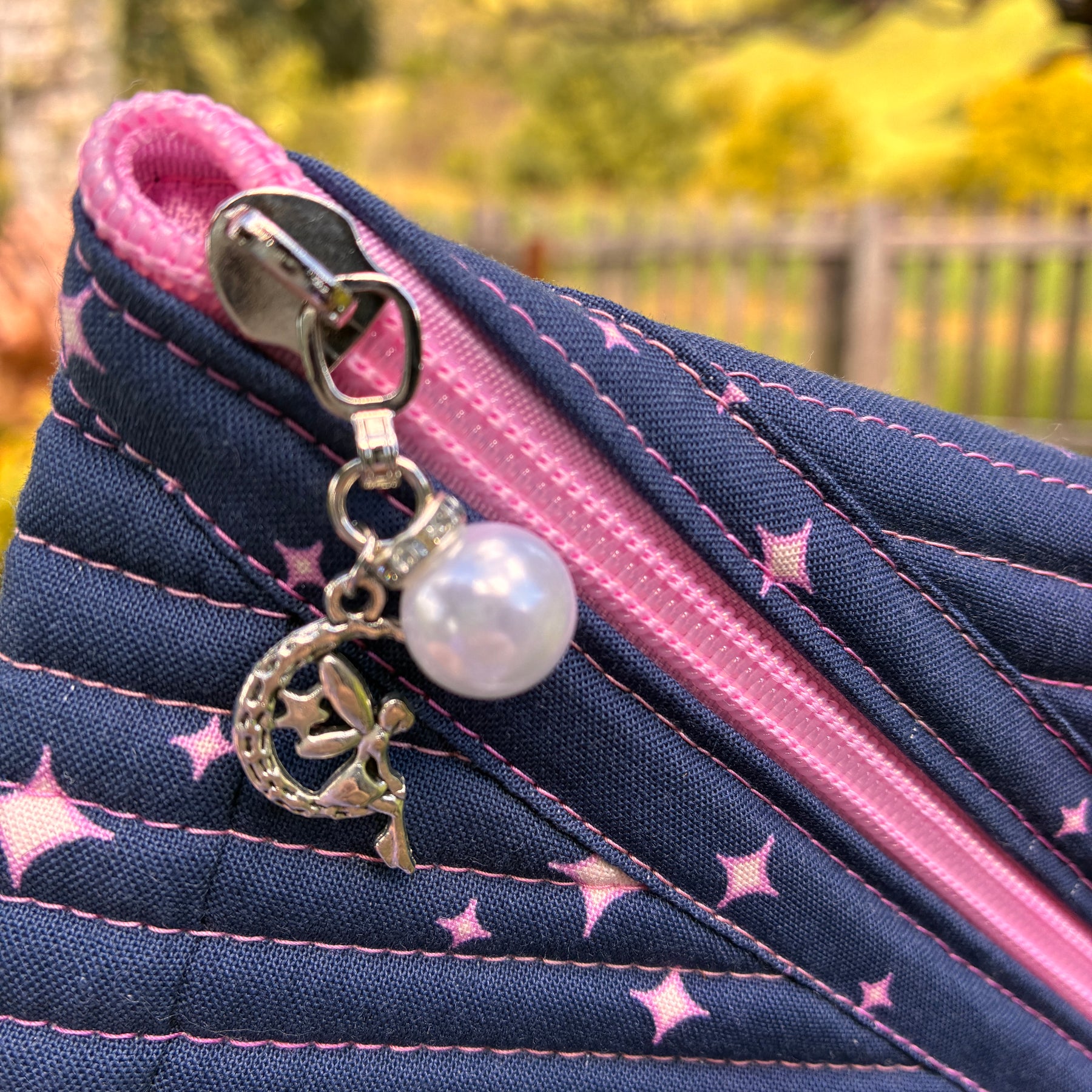 The Moon eReader Bag (Navy & pink)
