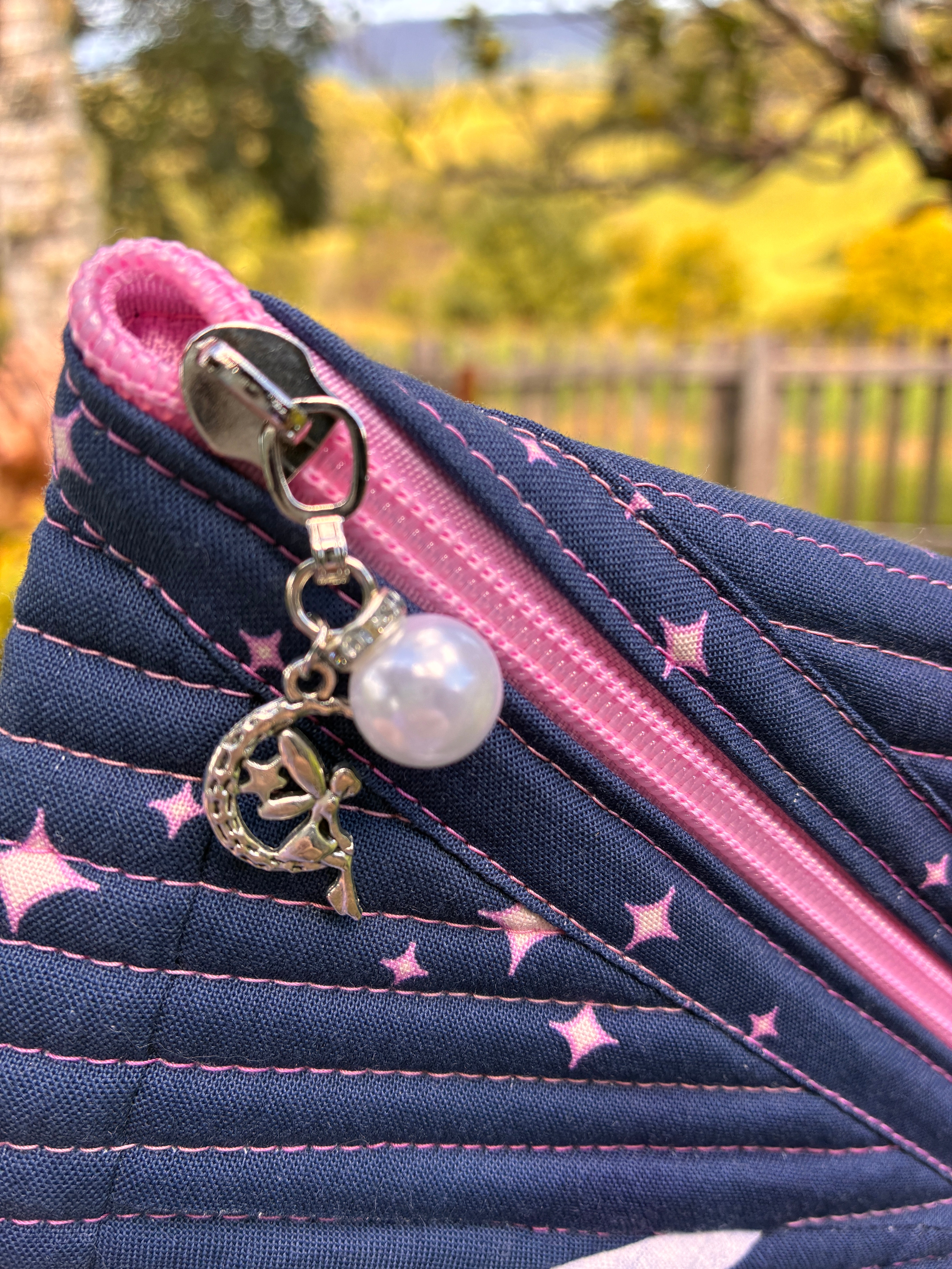 The Moon eReader Bag (Navy & pink)