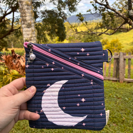 The Moon eReader Bag (Navy & pink)