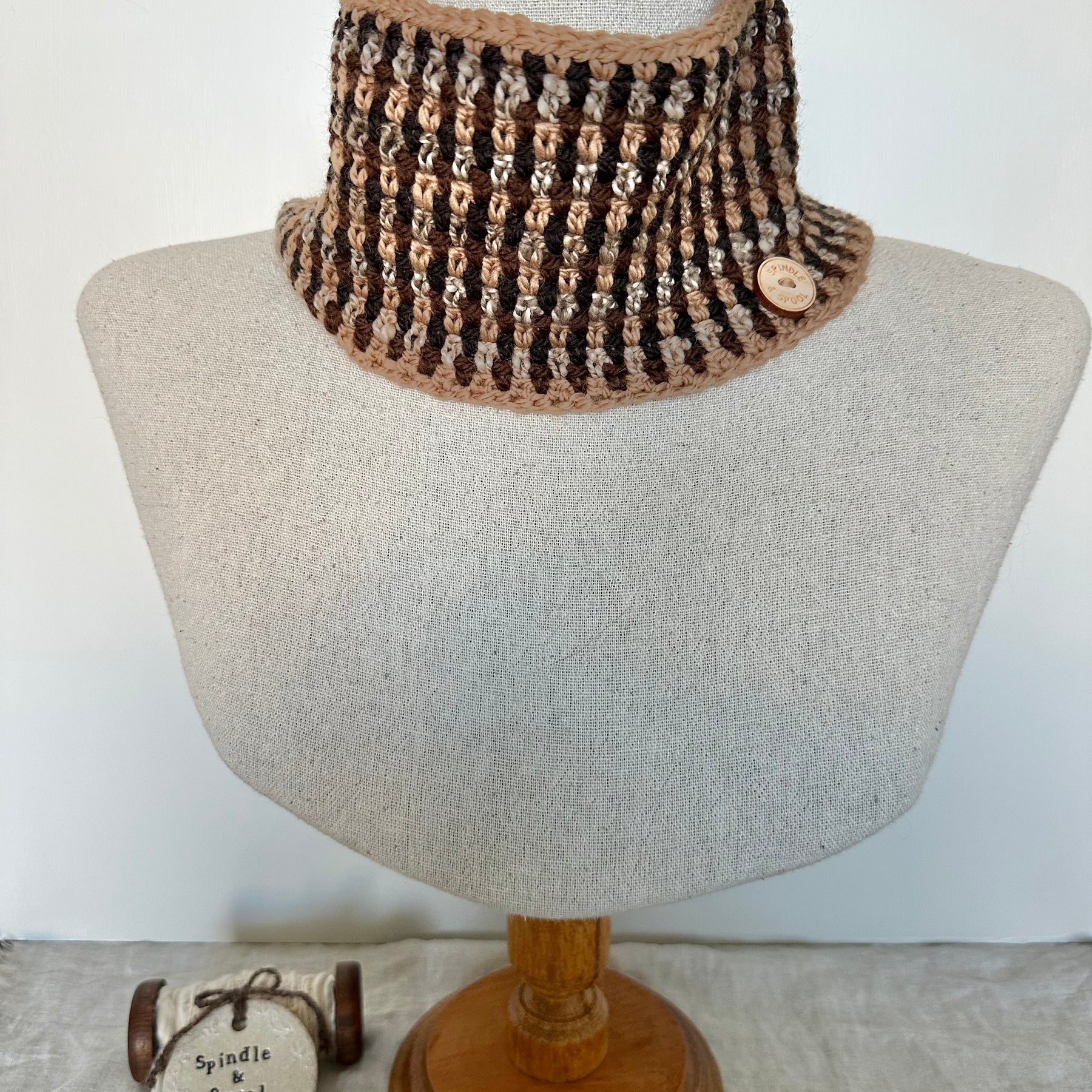 'Mocha' 100% Wool Crocheted Cowls or Neck Warmers