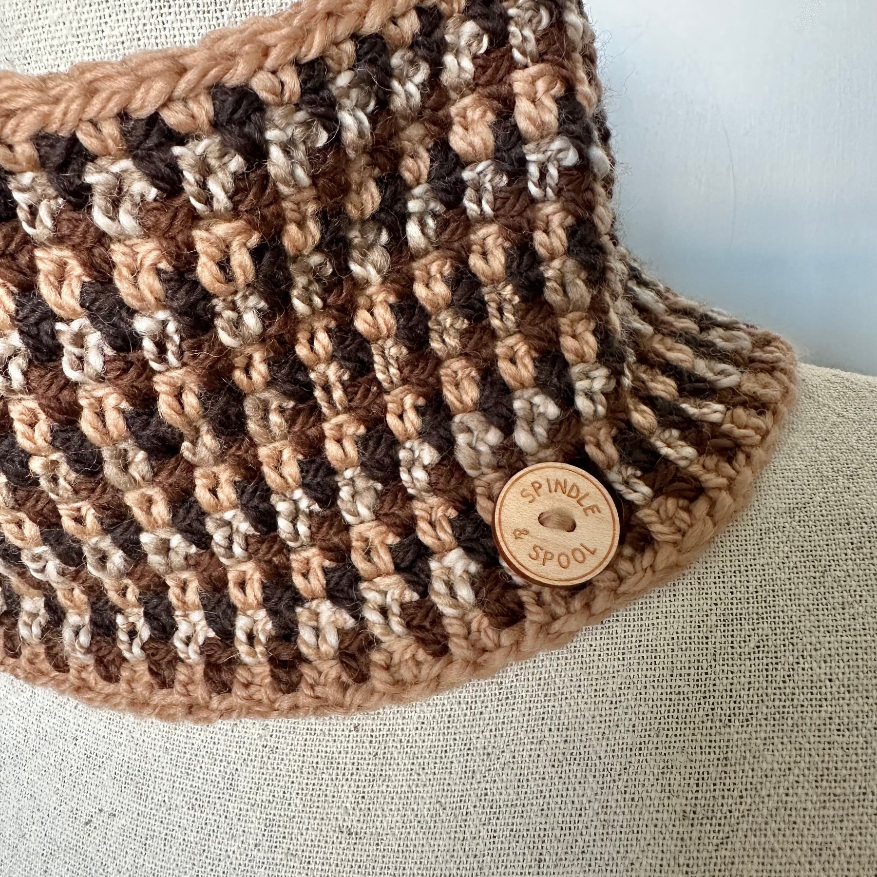 'Mocha' 100% Wool Crocheted Cowls or Neck Warmers