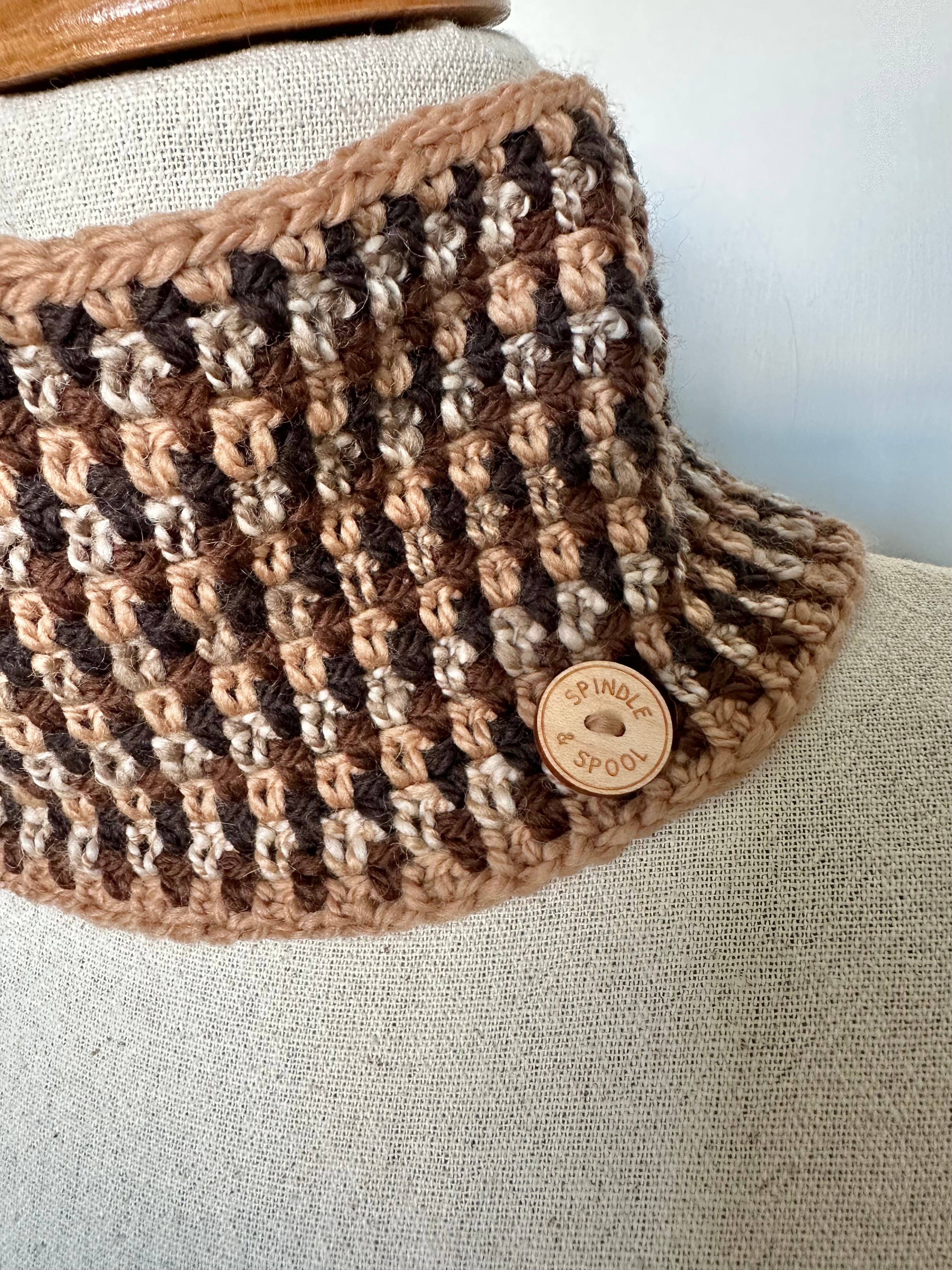 'Mocha' 100% Wool Crocheted Cowls or Neck Warmers