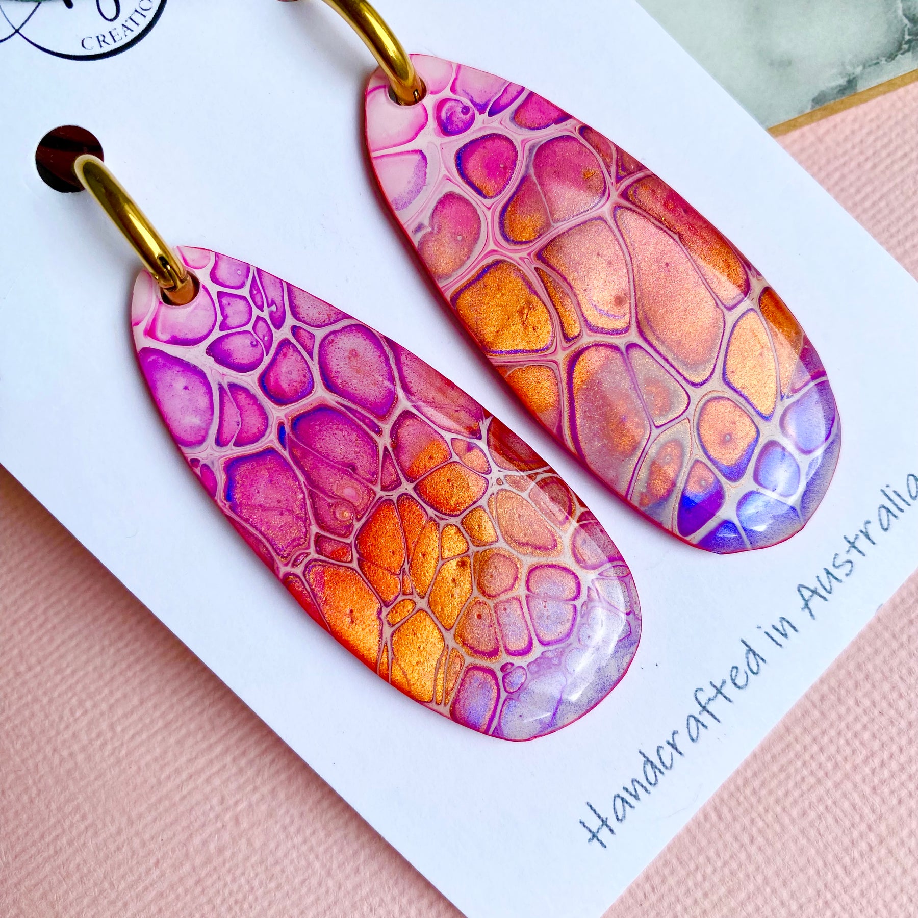 Hand painted Dangle Earrings
