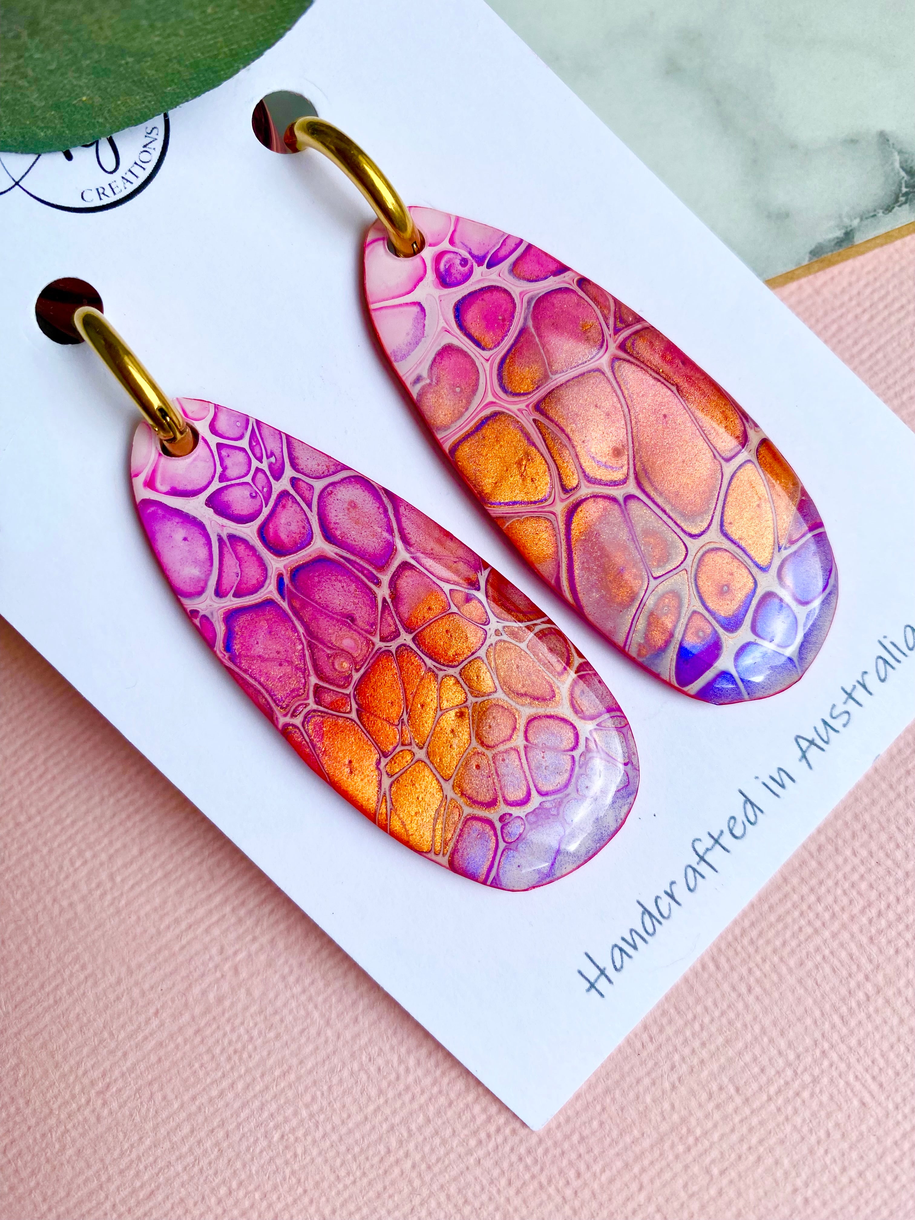 Hand painted Dangle Earrings
