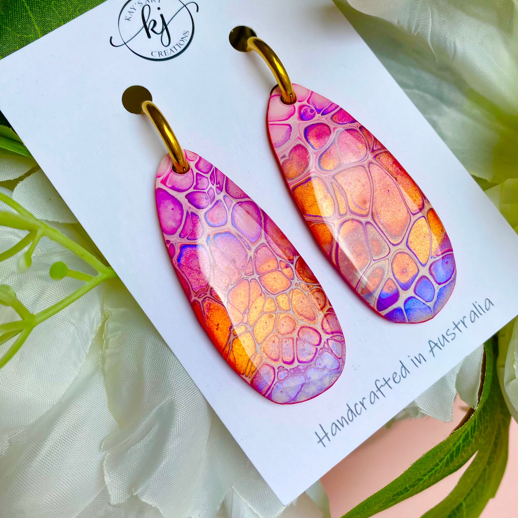 Hand painted Dangle Earrings