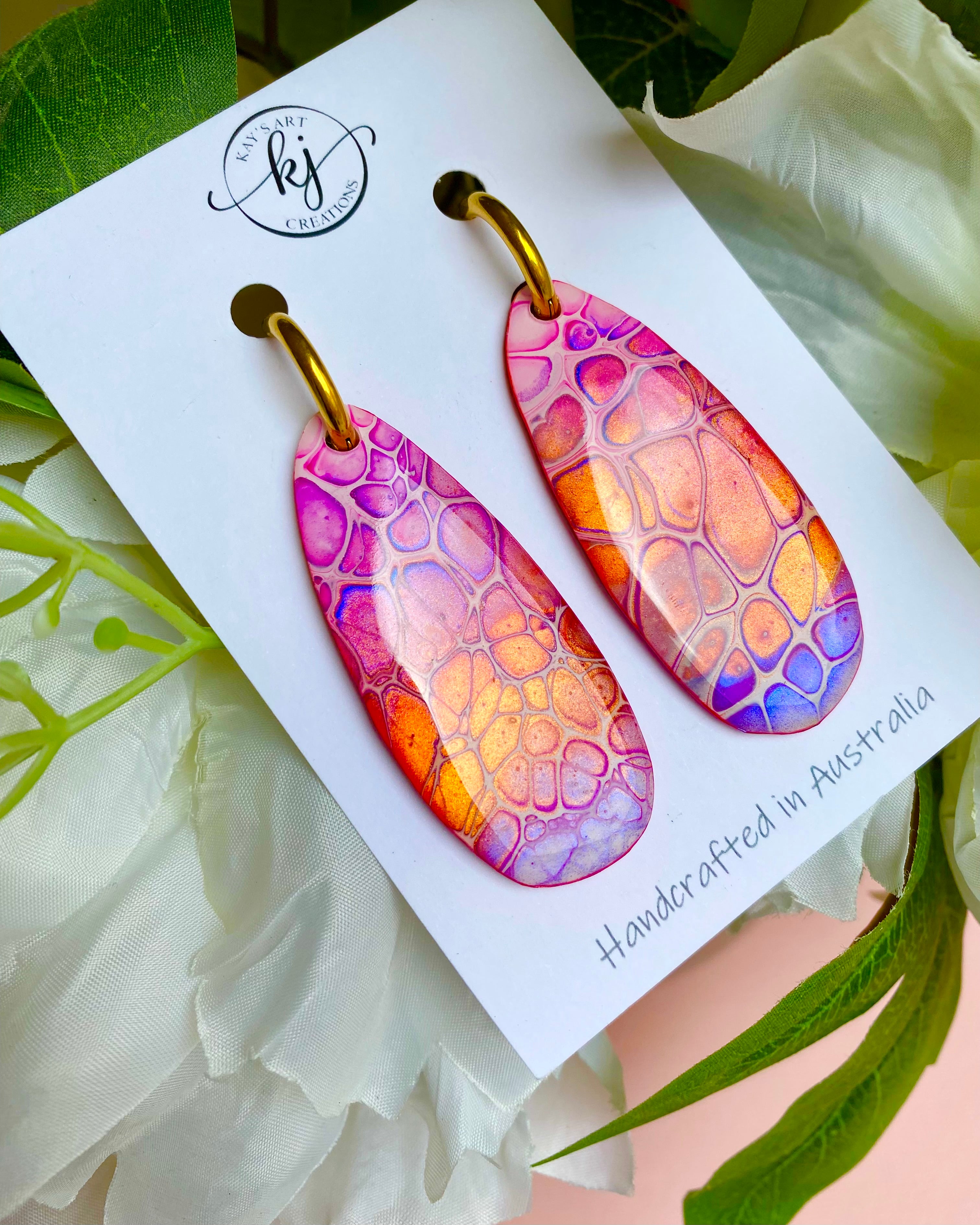Hand painted Dangle Earrings