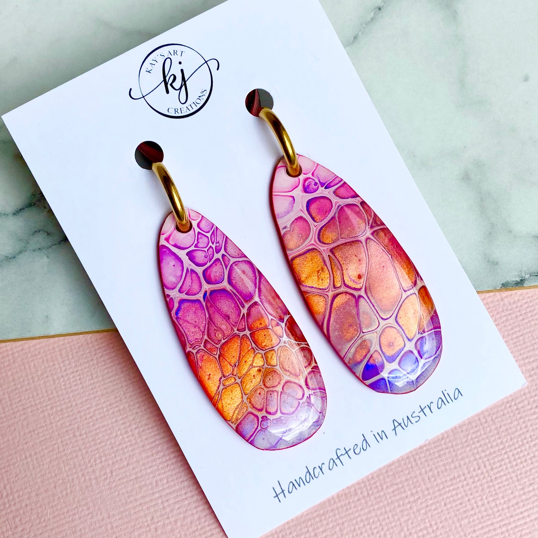 Hand painted Dangle Earrings