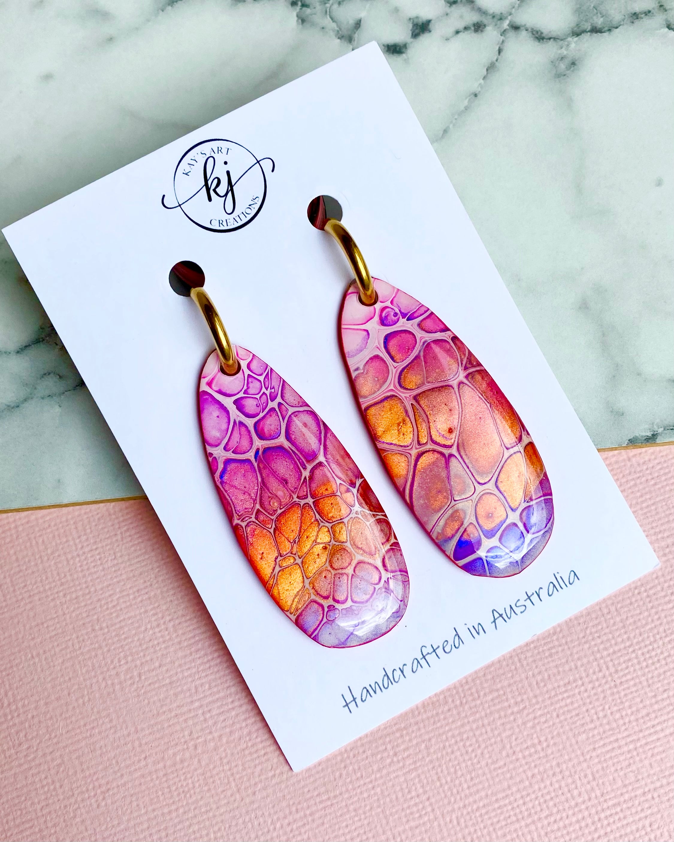 Hand painted Dangle Earrings