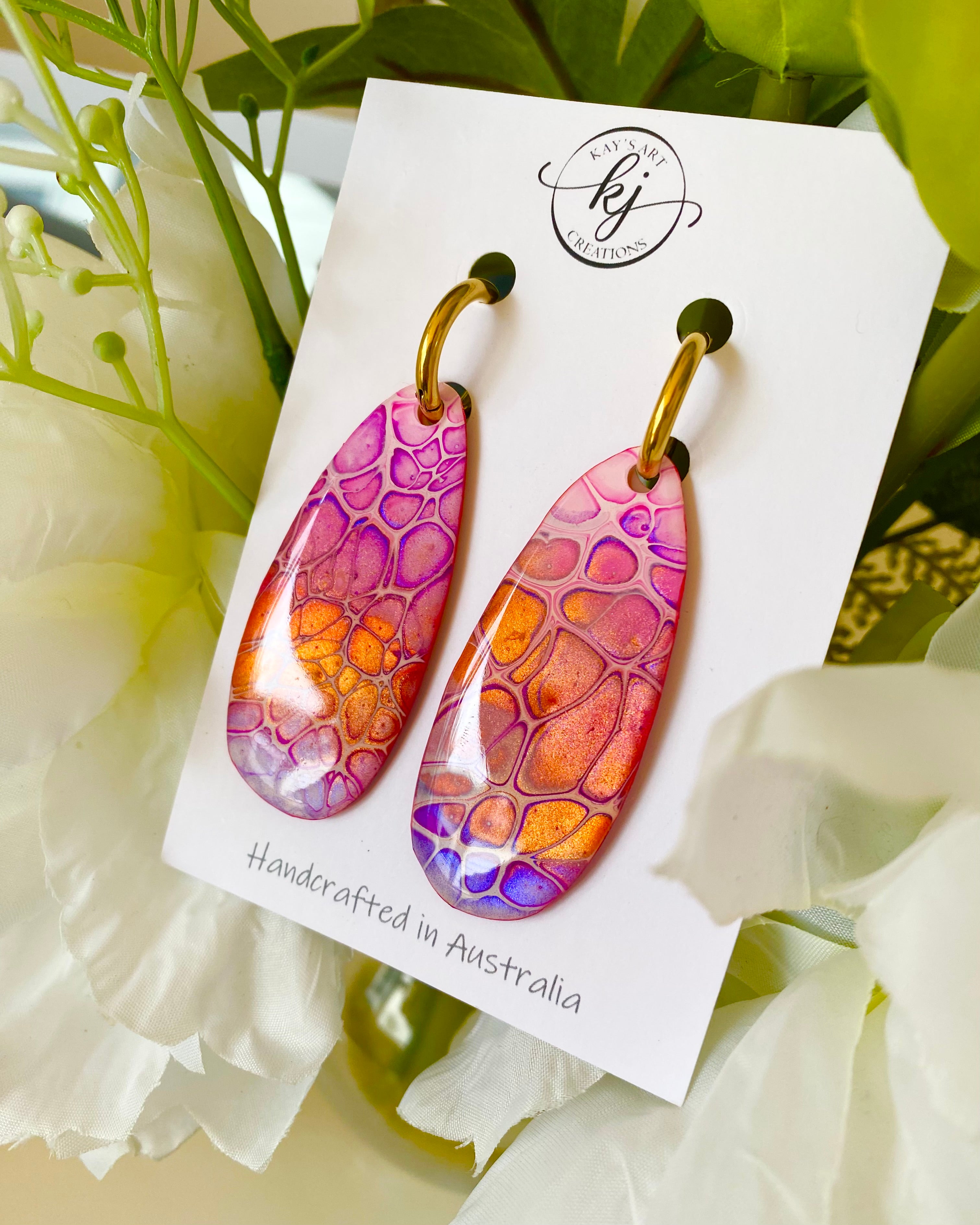 Hand painted Dangle Earrings