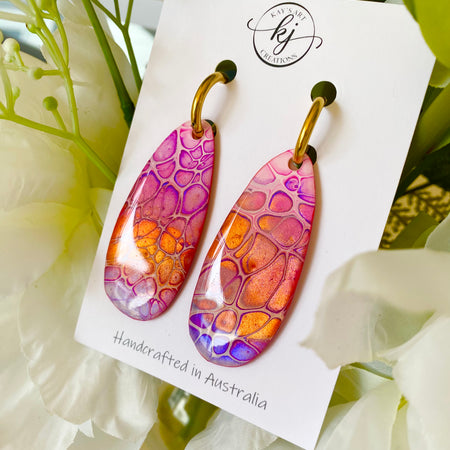 Hand painted Dangle Earrings