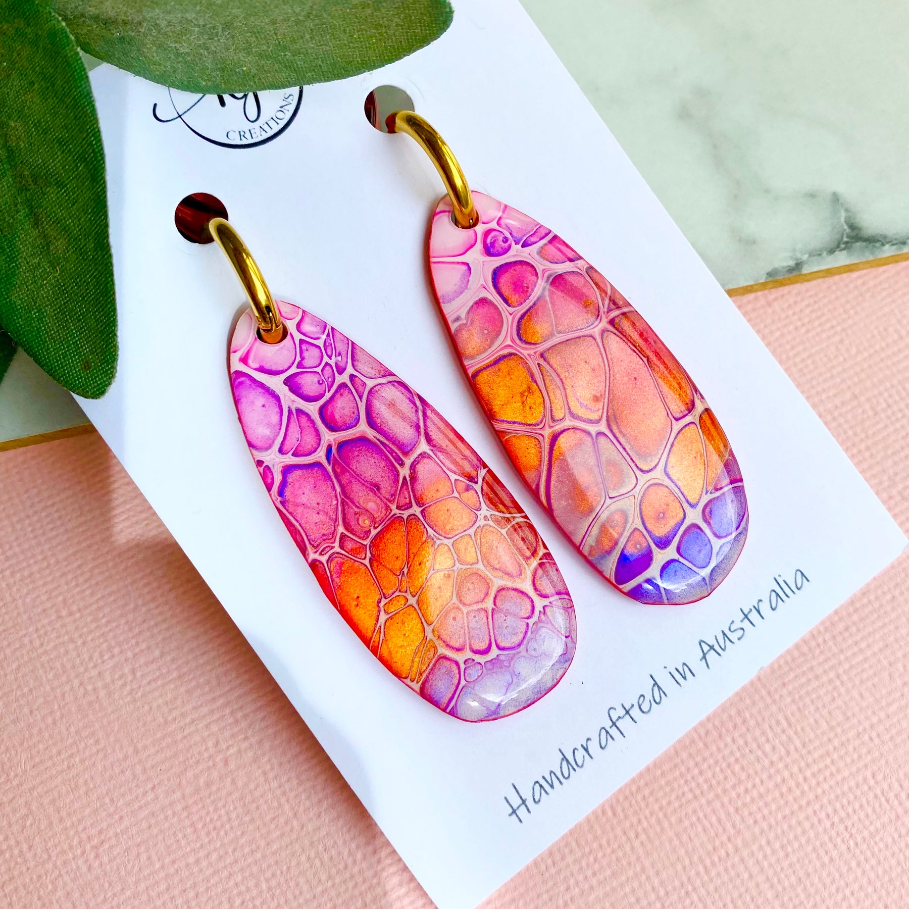 Hand painted Dangle Earrings