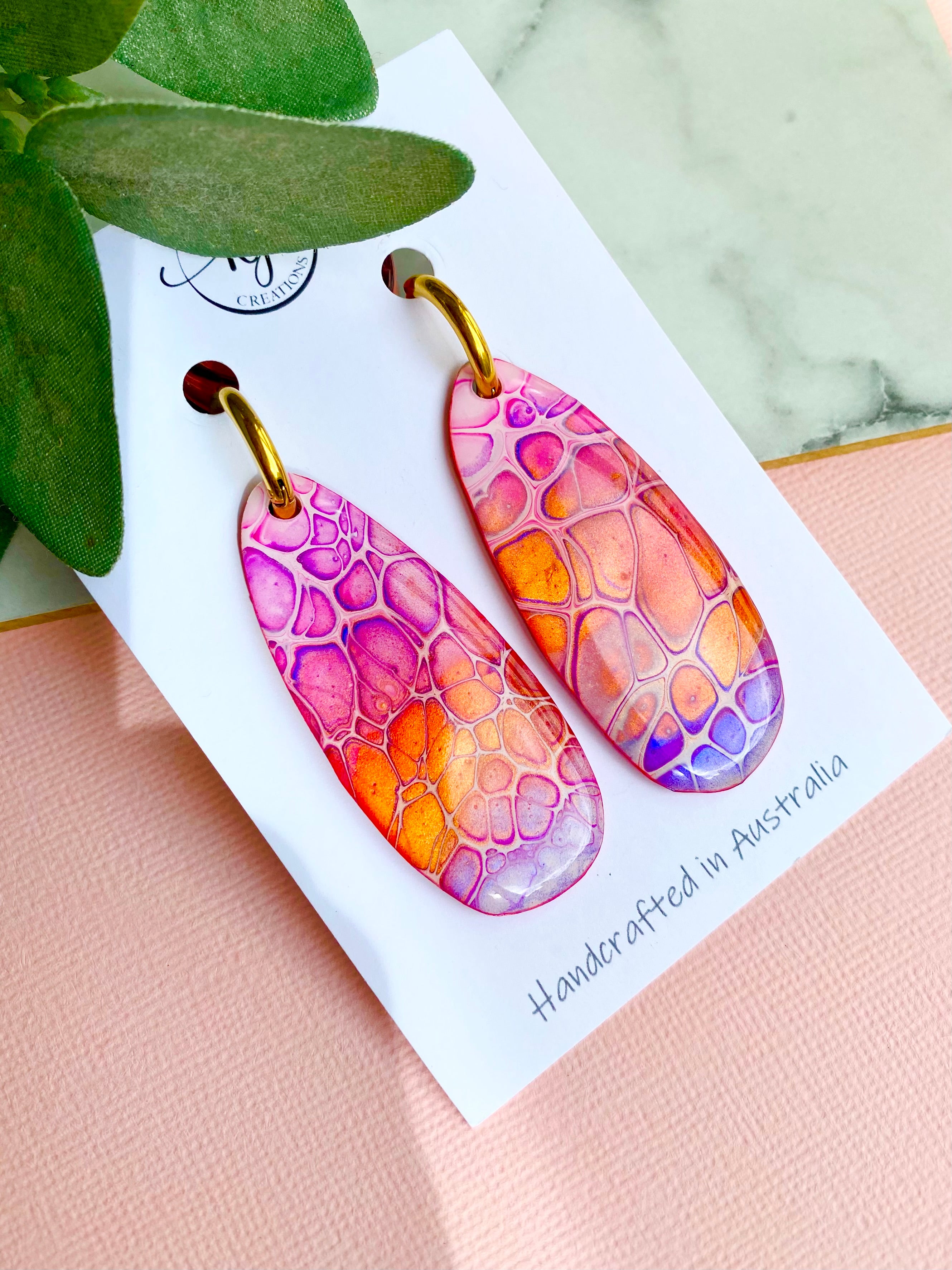 Hand painted Dangle Earrings