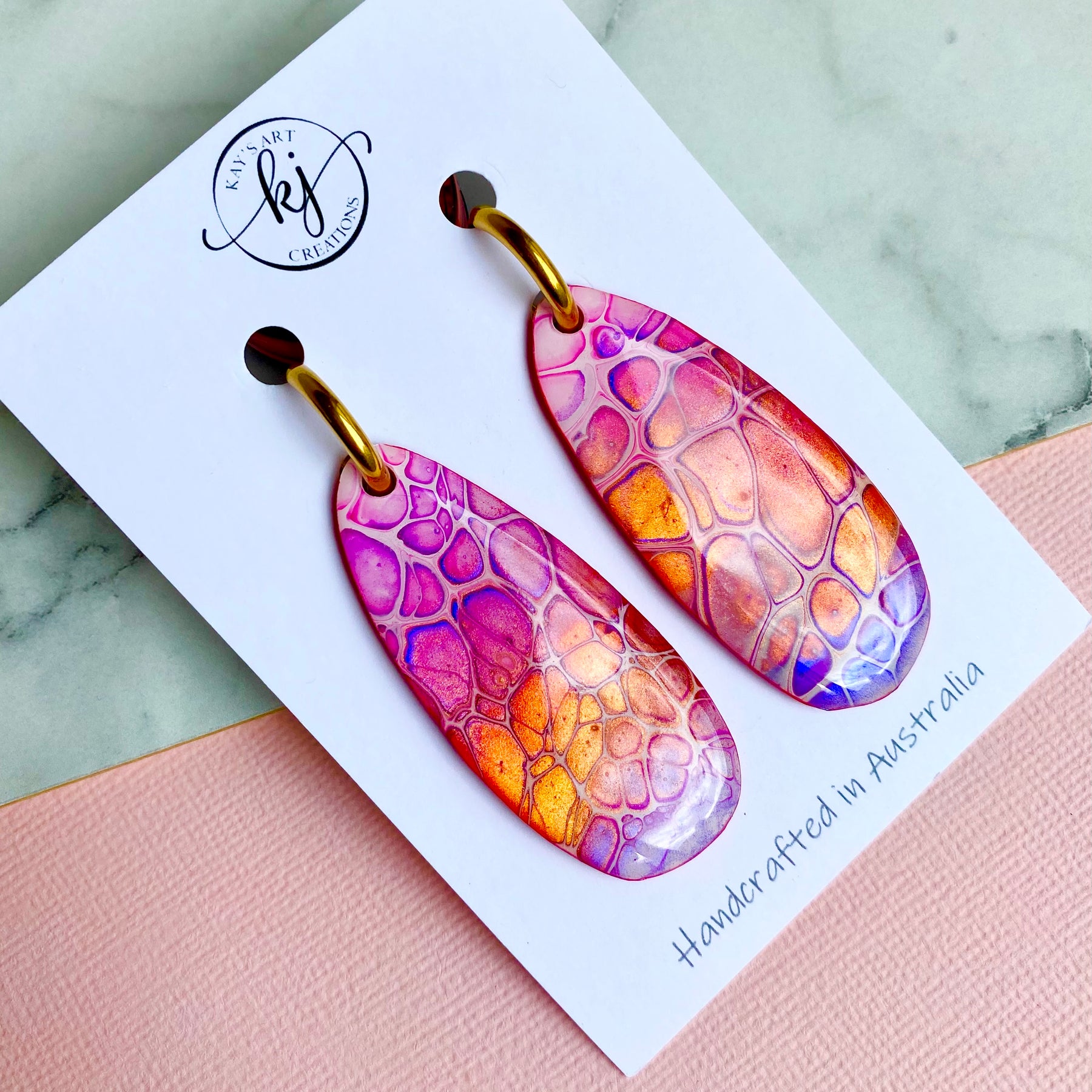 Hand painted Dangle Earrings