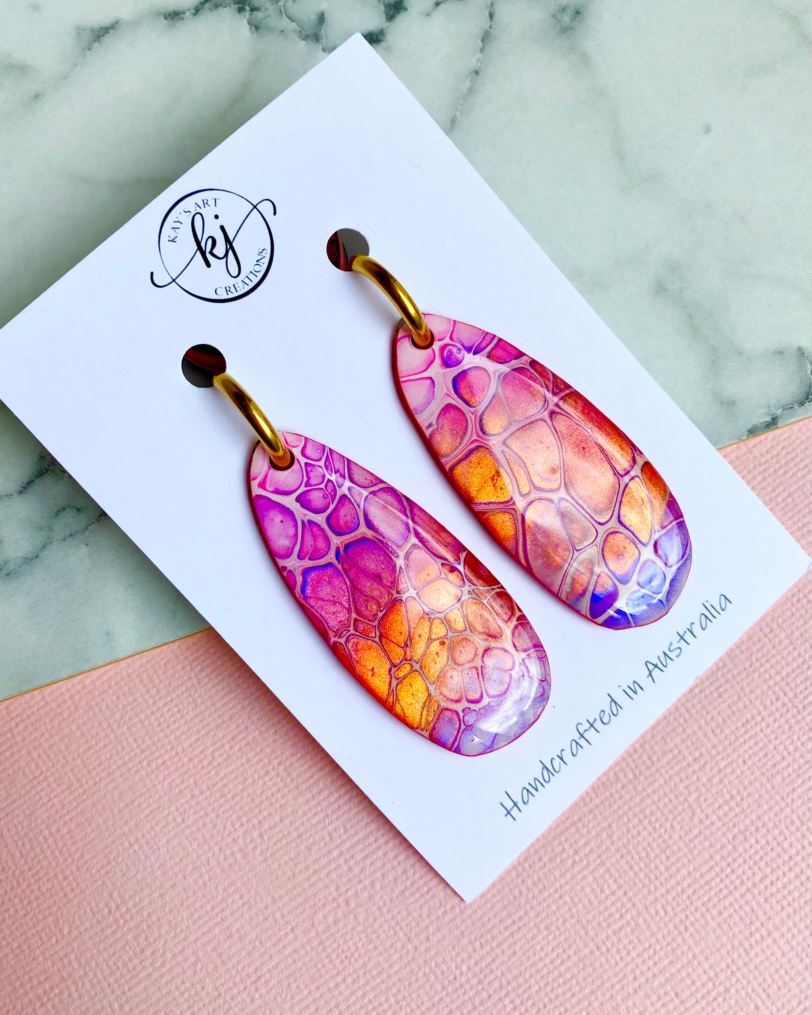 Hand painted Dangle Earrings