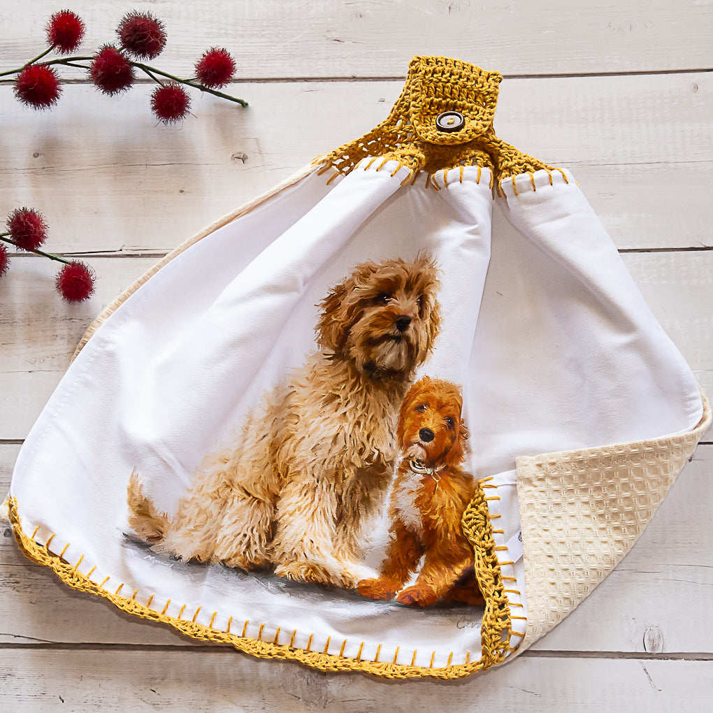Pet Lovers Hanging Tea Towel / Hand Towels - Double