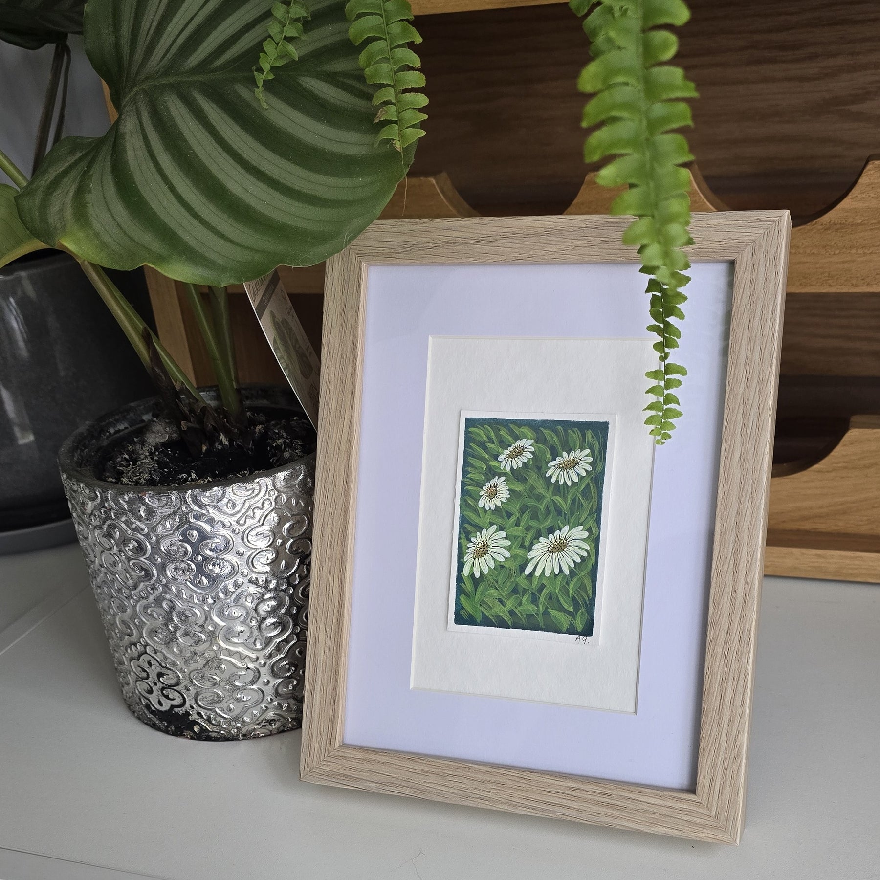 ACEO "Daisies #3" Mini Gouache 2.5x3.5 inches