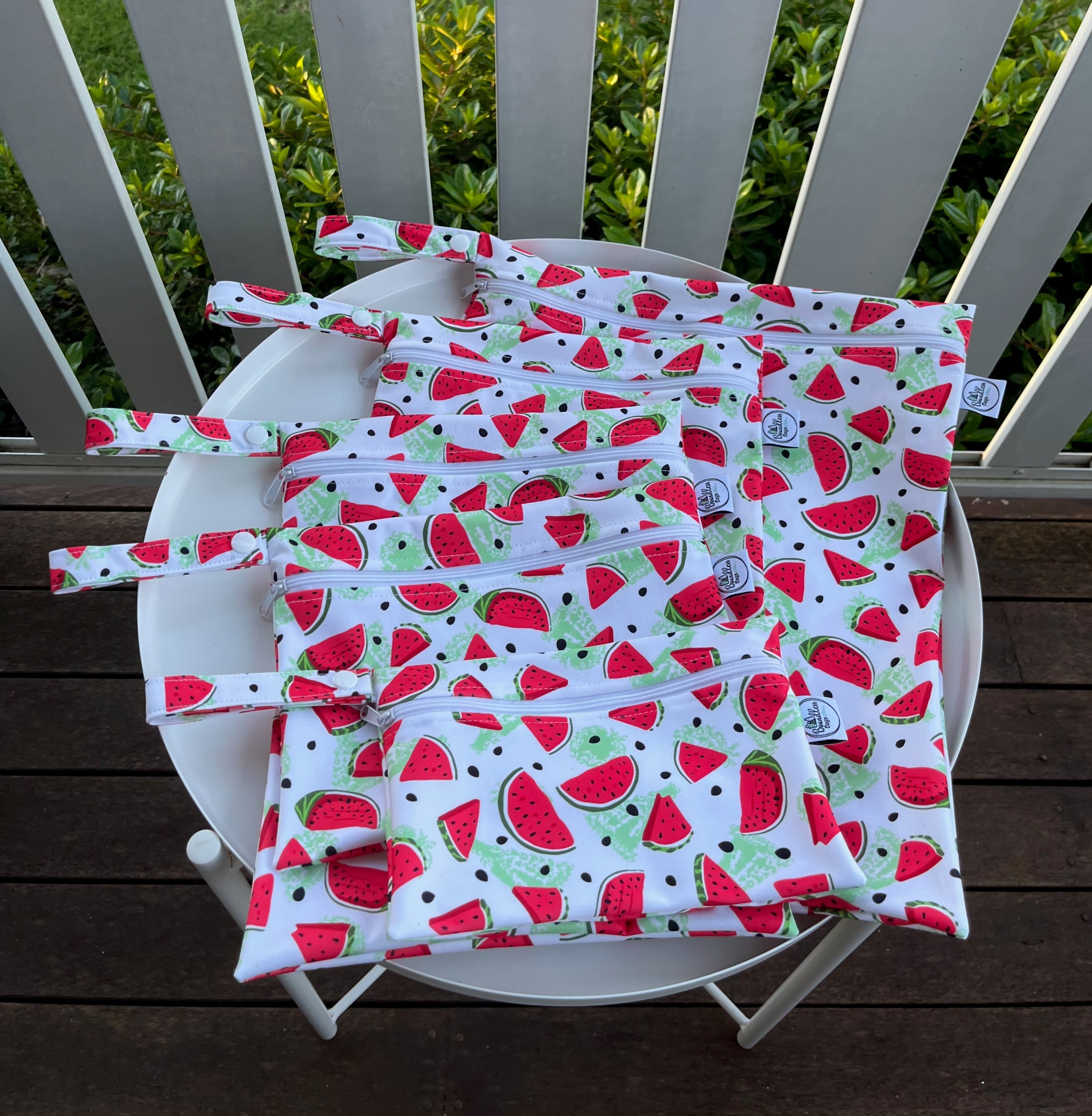 READY MADE Water-resistant wet bags - Luscious Fruit Watermelon (Annette Winter Designs)