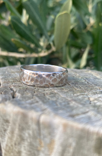 Hammered Sterling Silver Band Ring