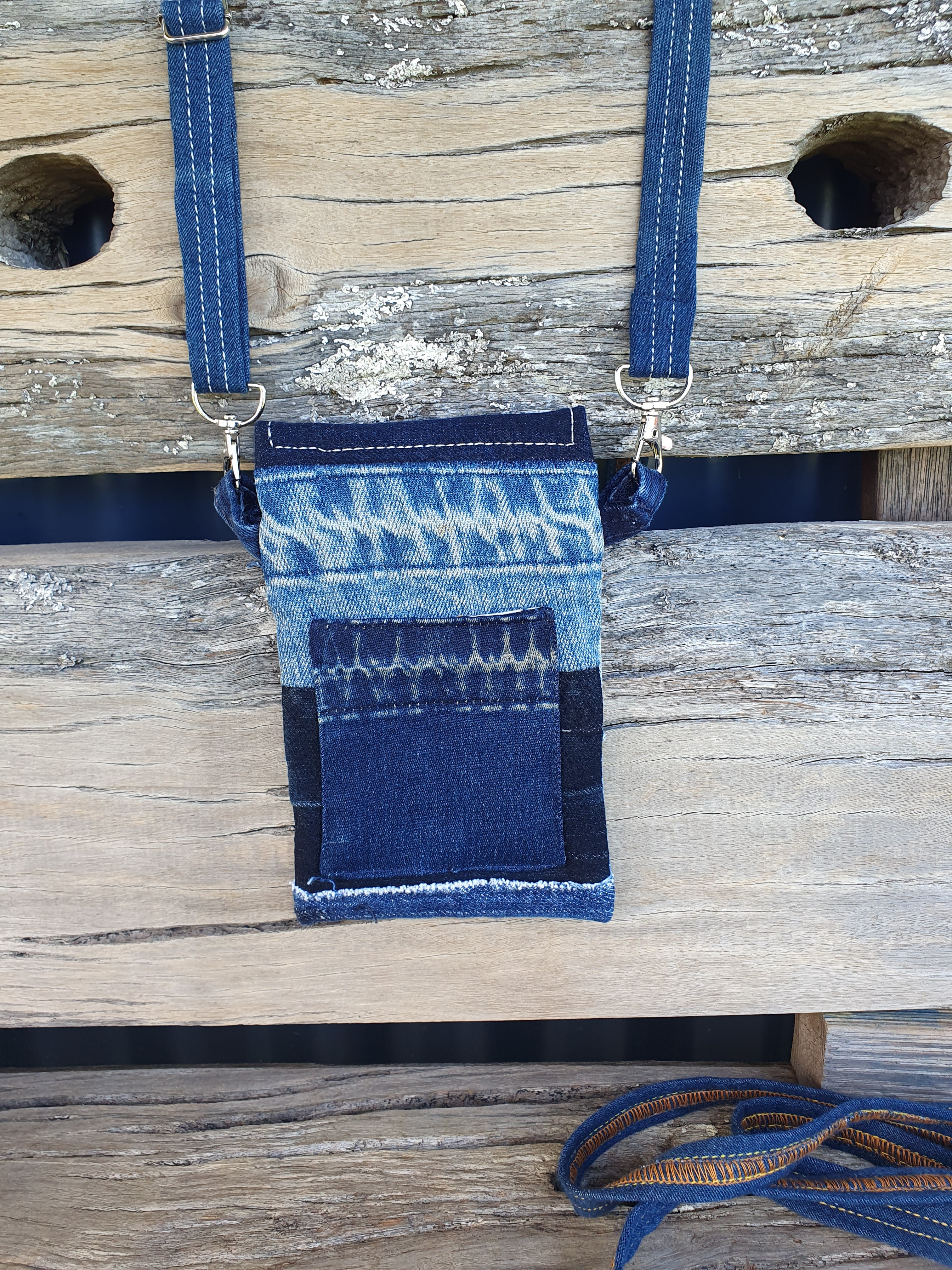 Recycled Denim Glasses or Small Phone Case