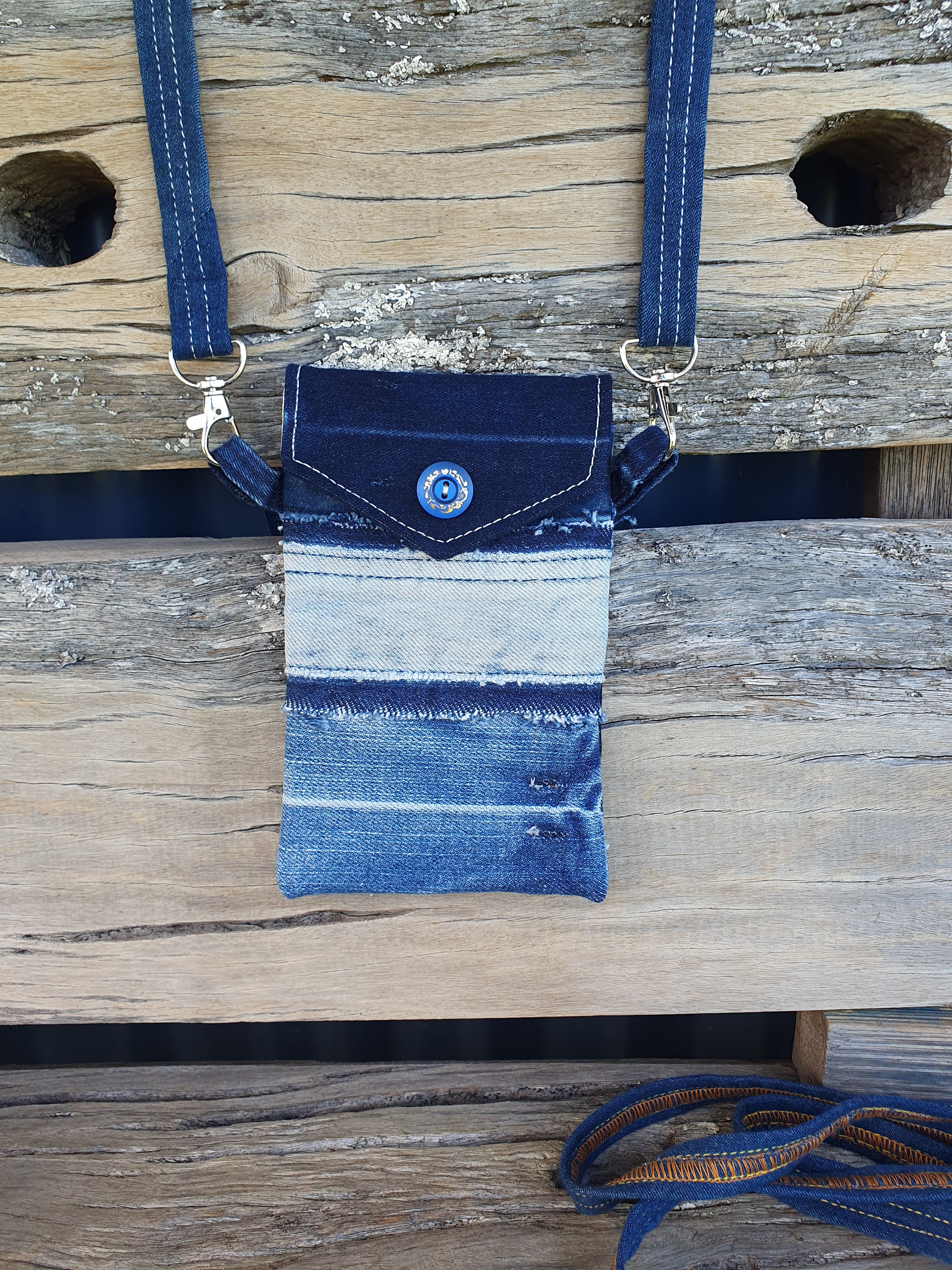 Recycled Denim Glasses or Small Phone Case