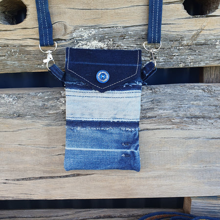 Recycled Denim Glasses or Small Phone Case
